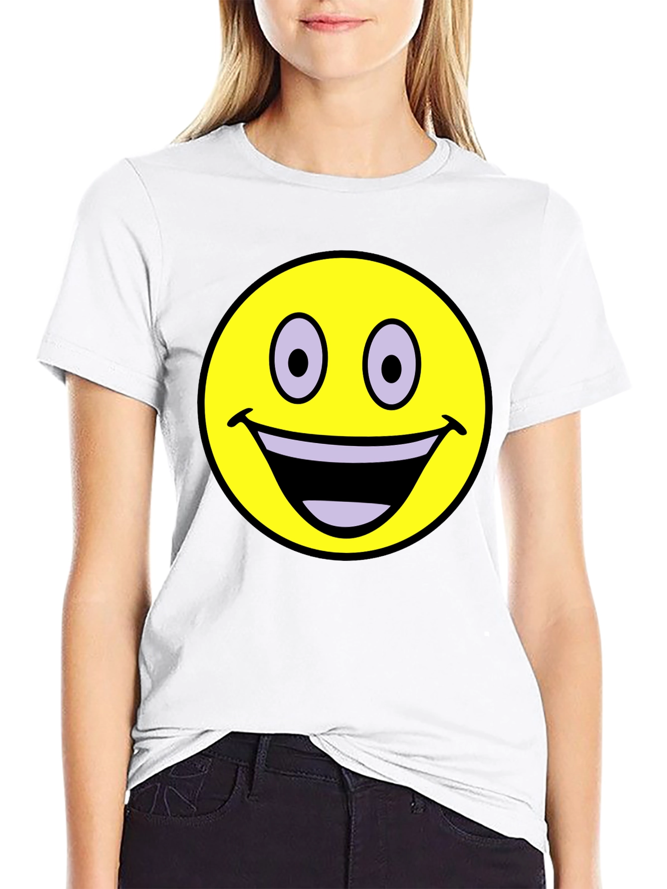 Black Smiley Face Graphic T-Shirt - Black view 9