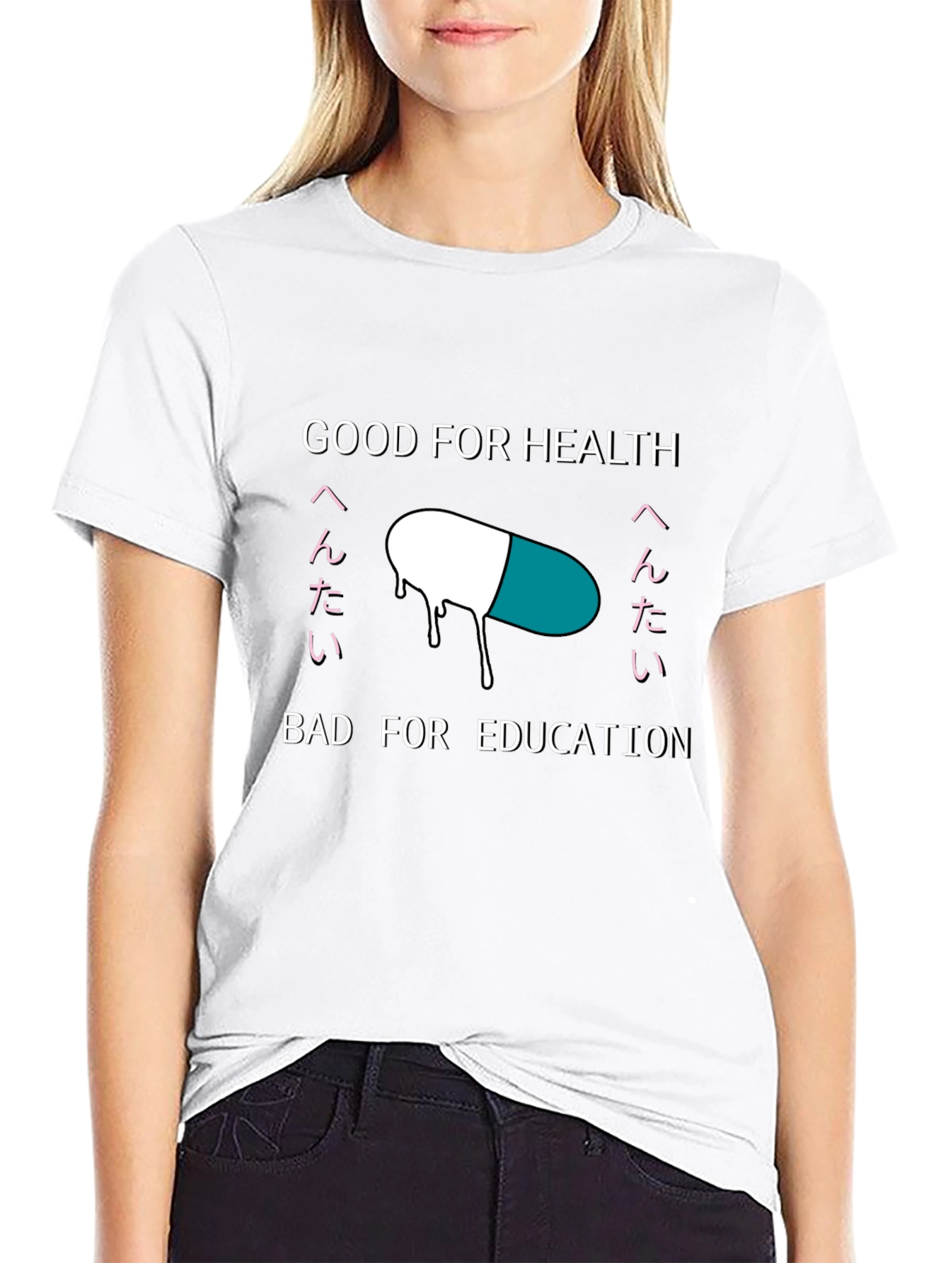 Black Good For Health Bad For Education T-Shirt view 9