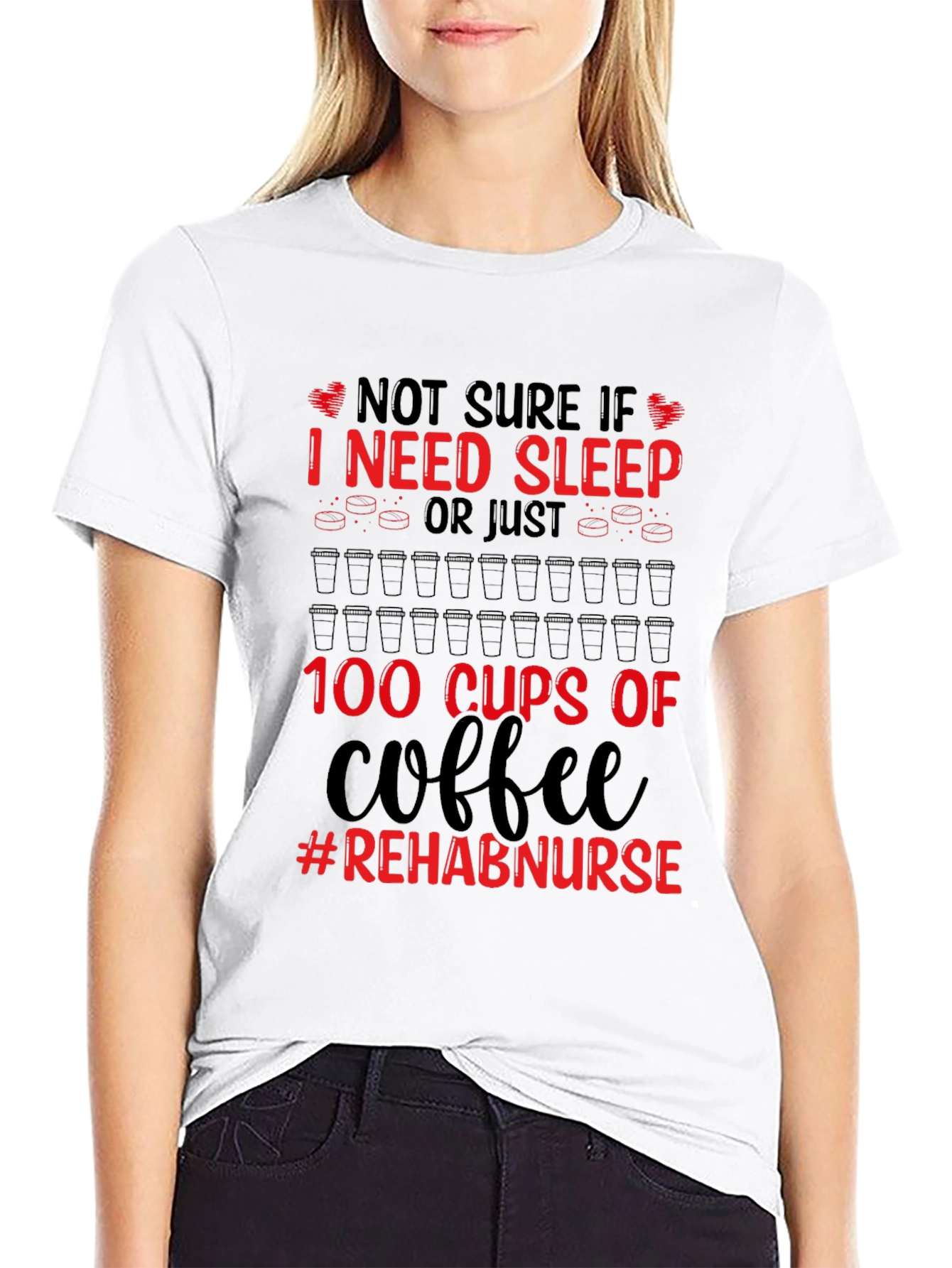 Black Rehab Nurse Coffee T-Shirt view 9