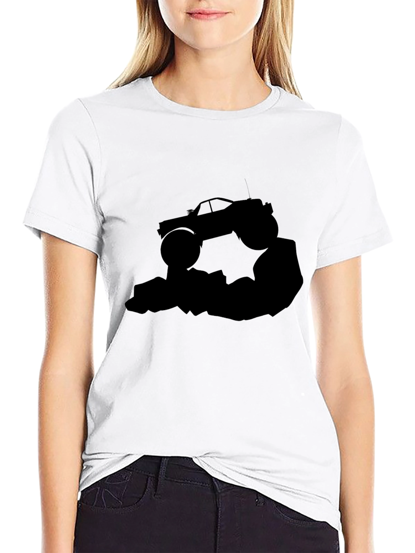 Black Monster Truck Graphic Tee - Black Cotton view 9