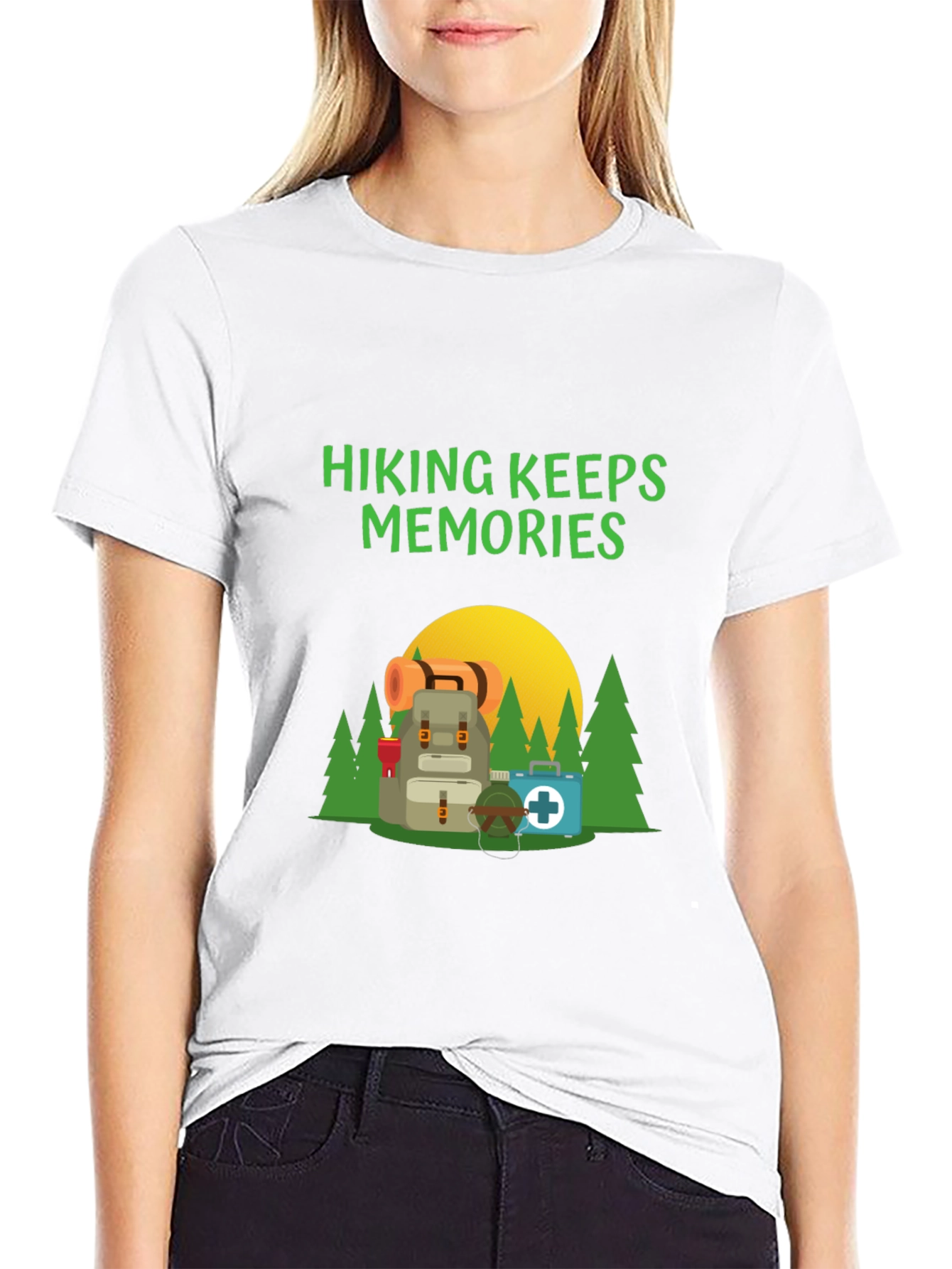 Black Hiking Keeps Memories Graphic T-Shirt view 9
