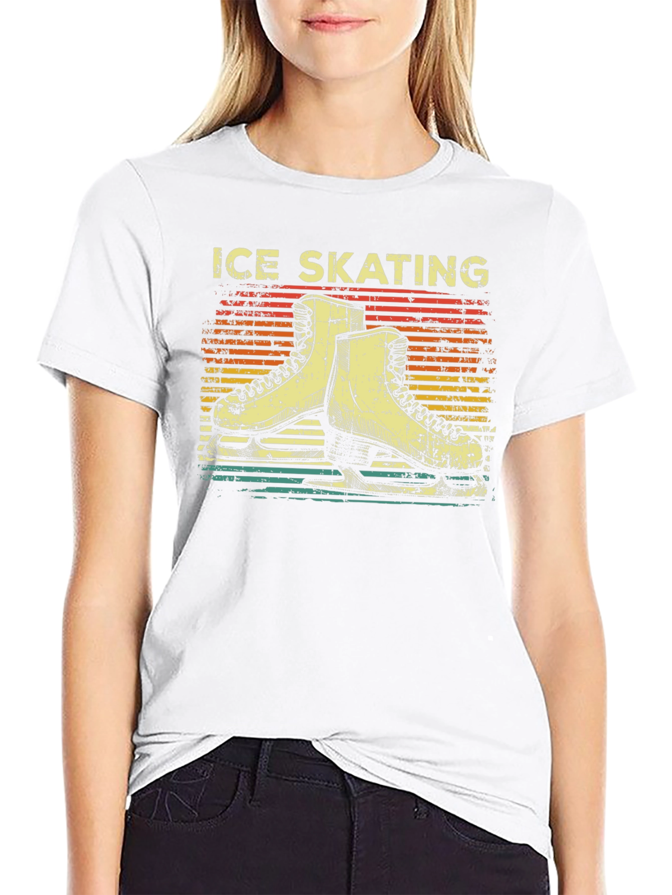 Black Retro Ice Skating T-Shirt view 9