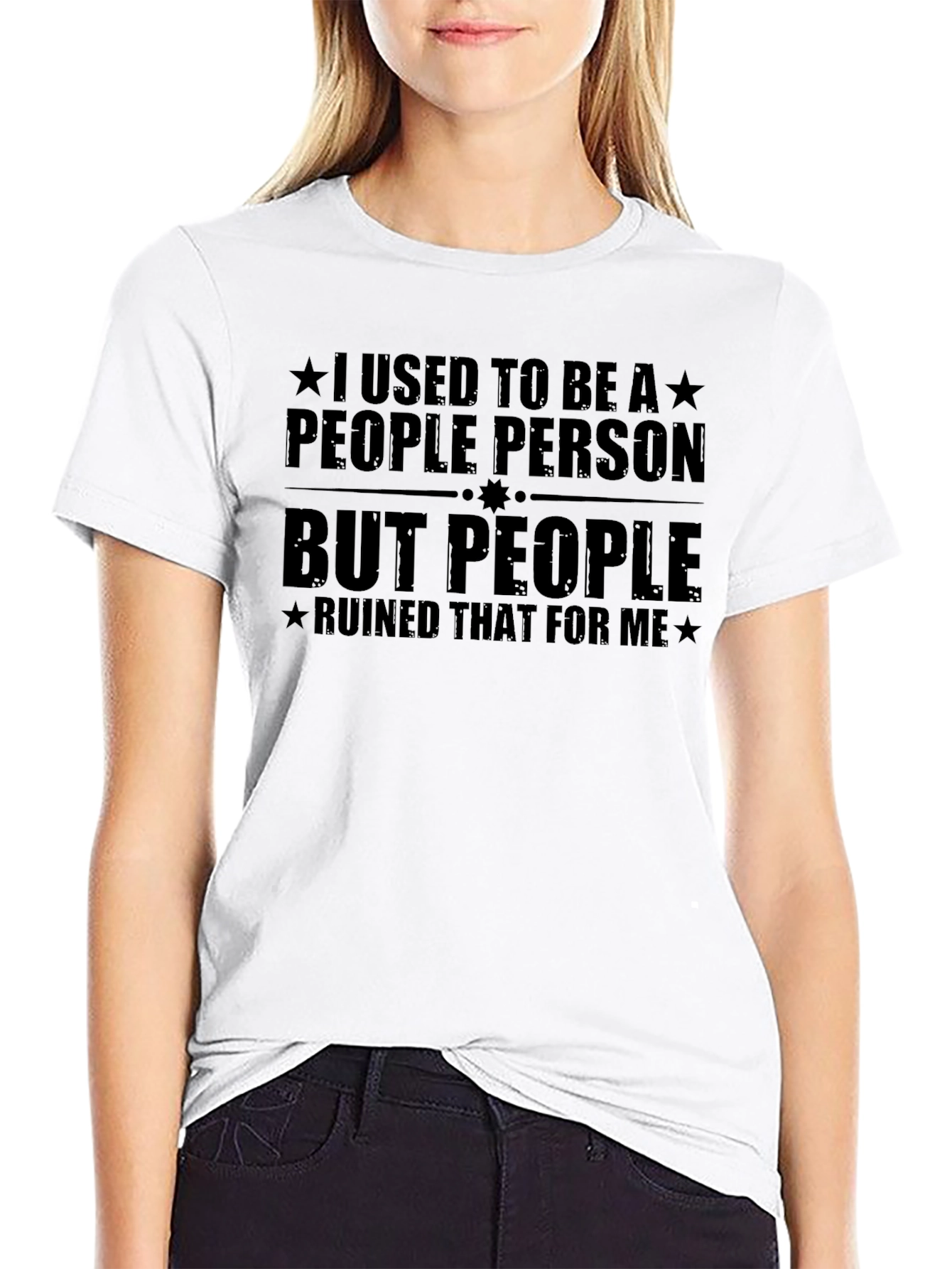 Black I Used To Be a People Person T-Shirt - Funny Sarcastic Tee view 9