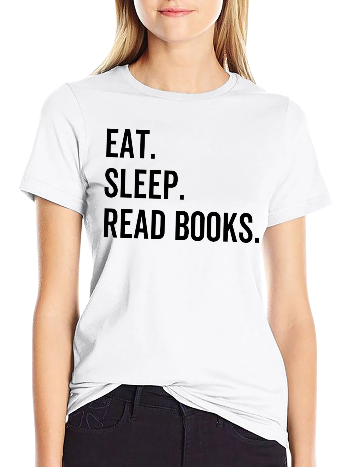 Black Eat Sleep Read Books Graphic T-Shirt view 9