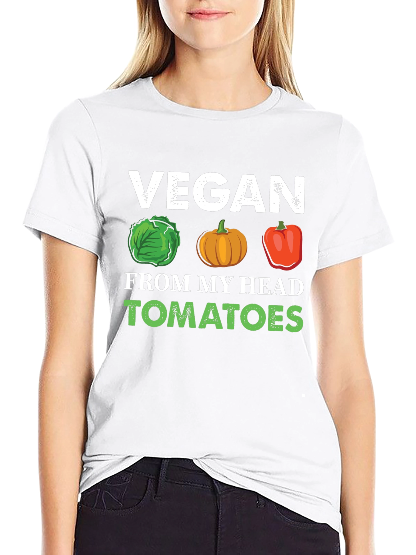 Black Vegan From My Head Tomatoes T-Shirt view 9