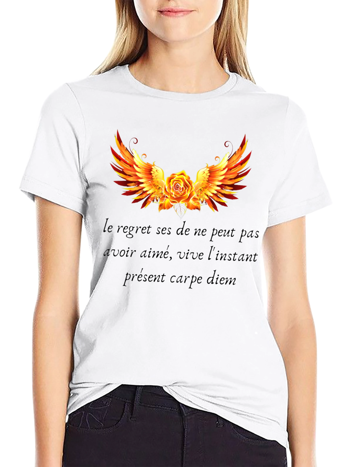 Black Rose Winged T-Shirt Carpe Diem Graphic Tee view 9