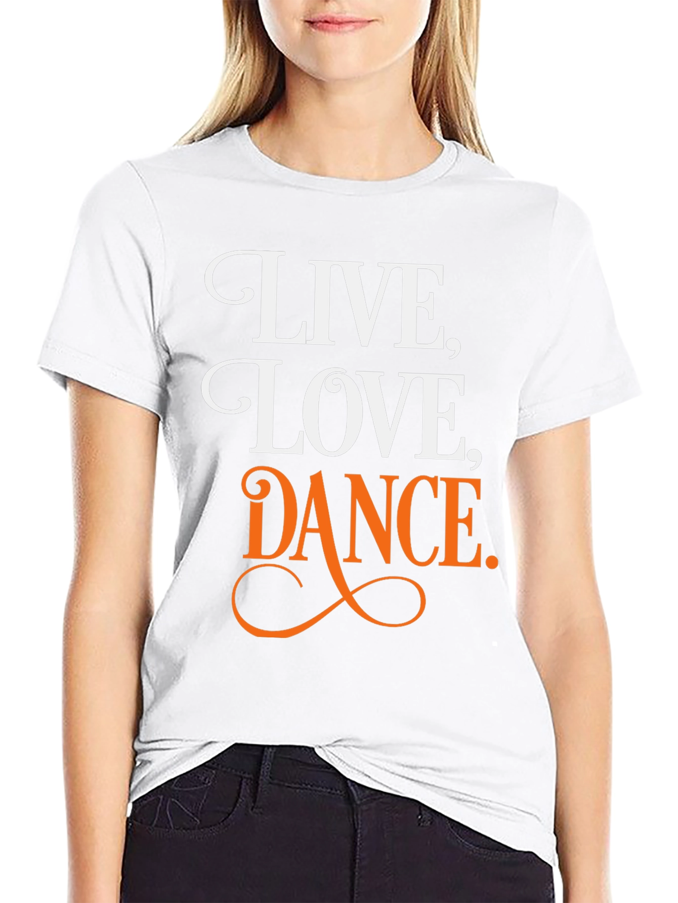 Black Live, Love, Dance Graphic Tee - Black T-Shirt view 9