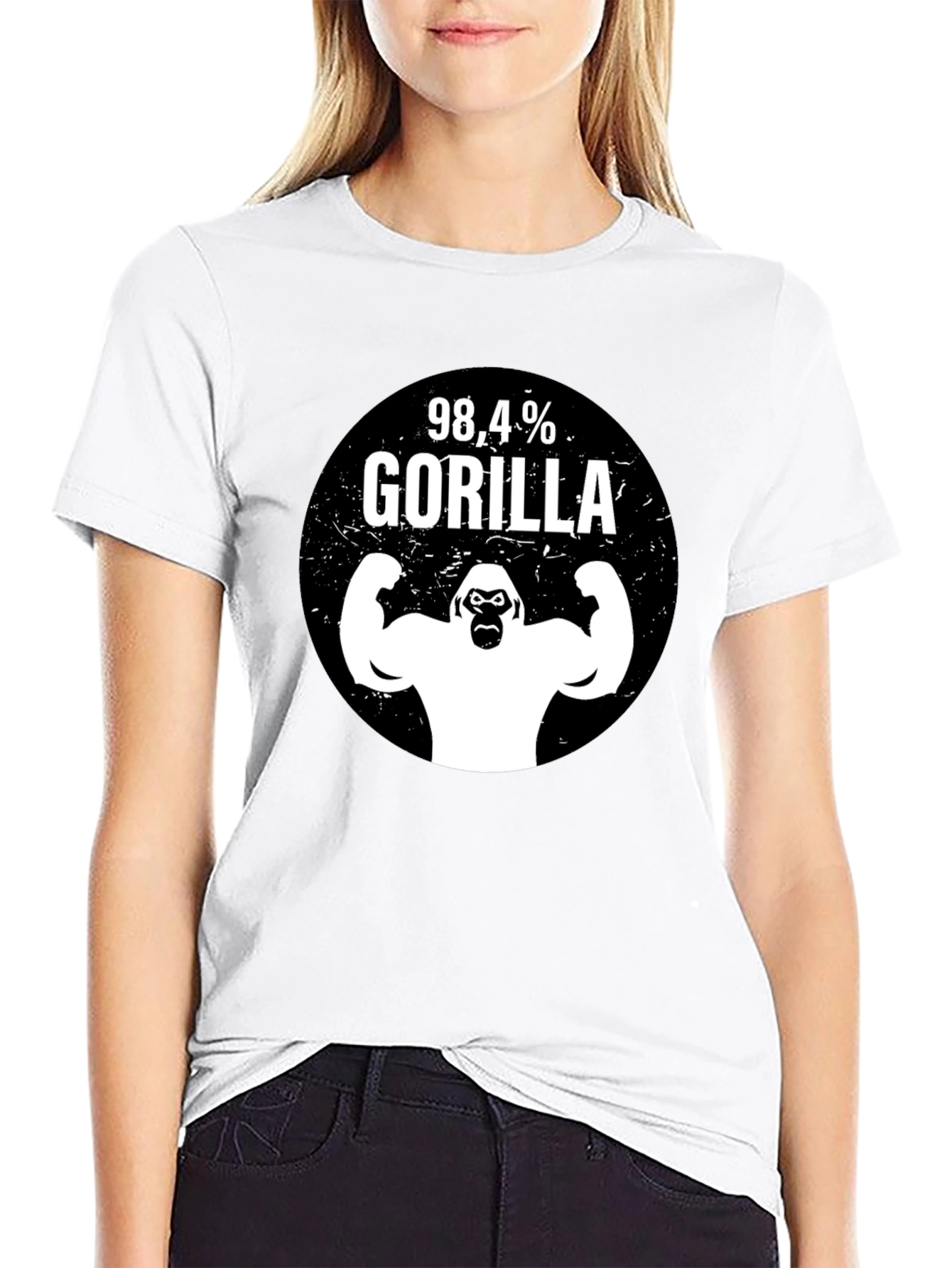 Black 98.4% Gorilla Black Graphic Tee view 9