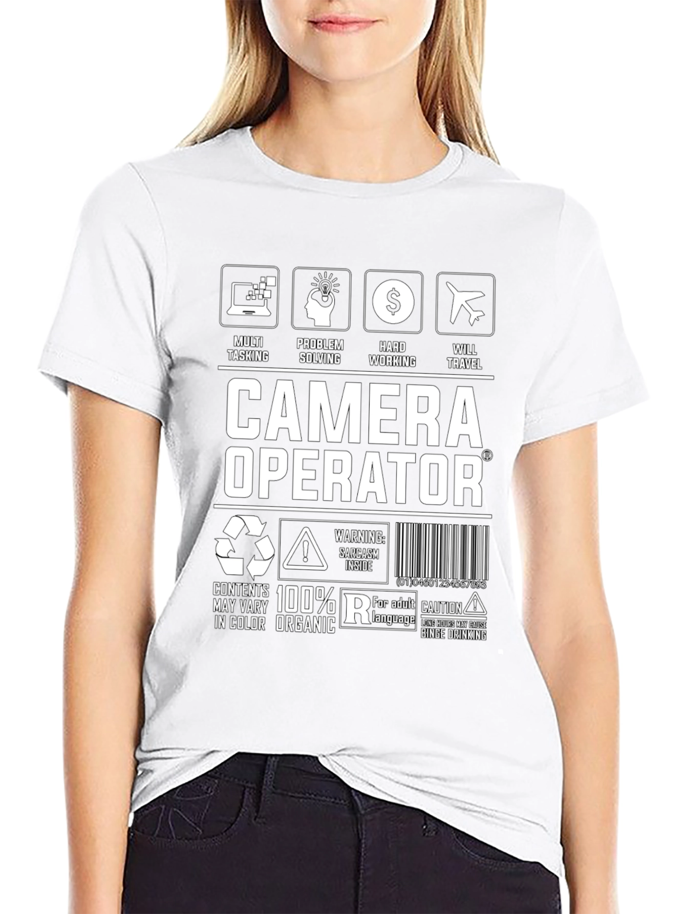Black Camera Operator Graphic Tee - Multi Tasking view 9