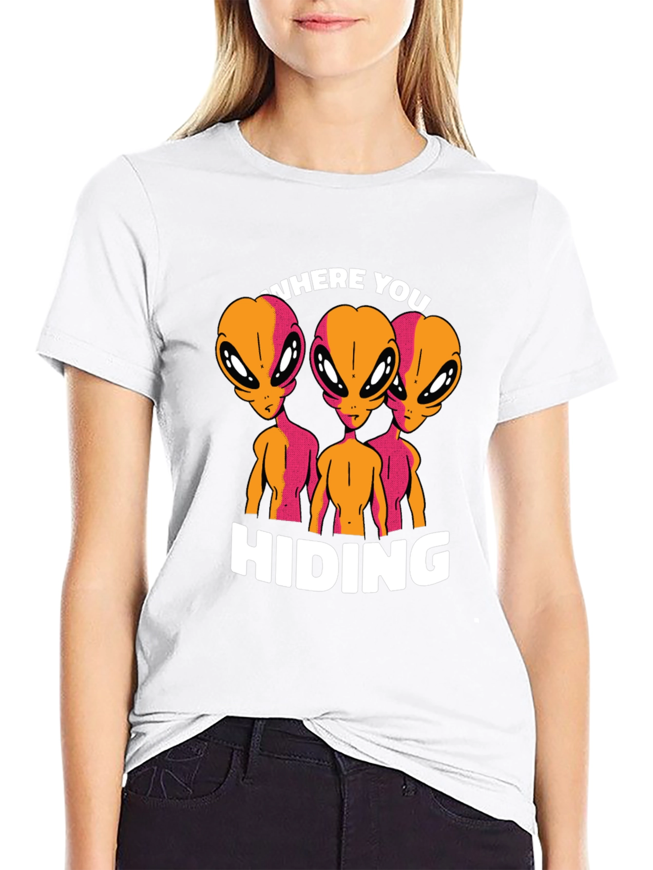 Black Alien Graphic T-Shirt - Where You Hiding? view 9