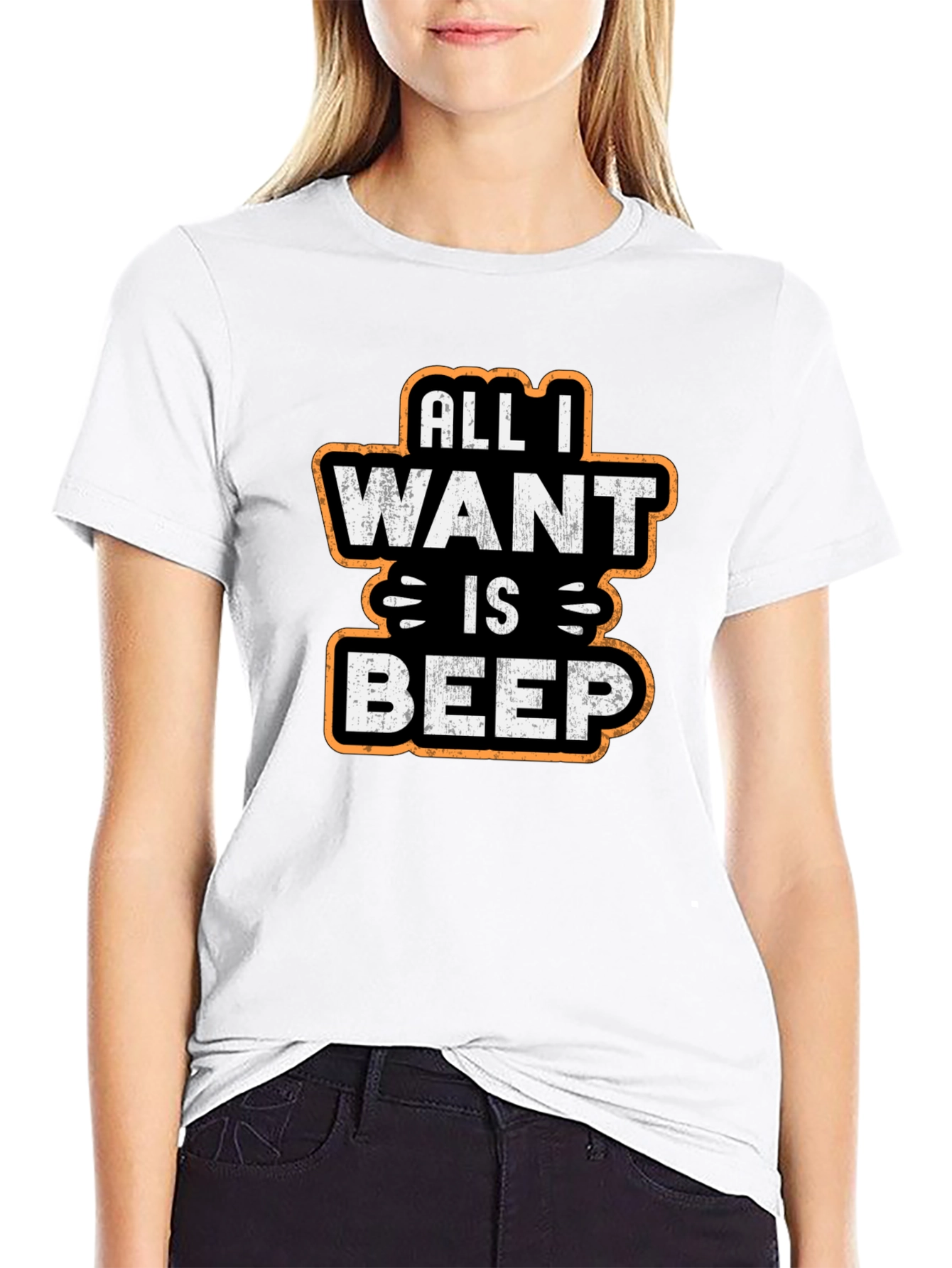Black All I Want Is Beep - Graphic T-Shirt view 9