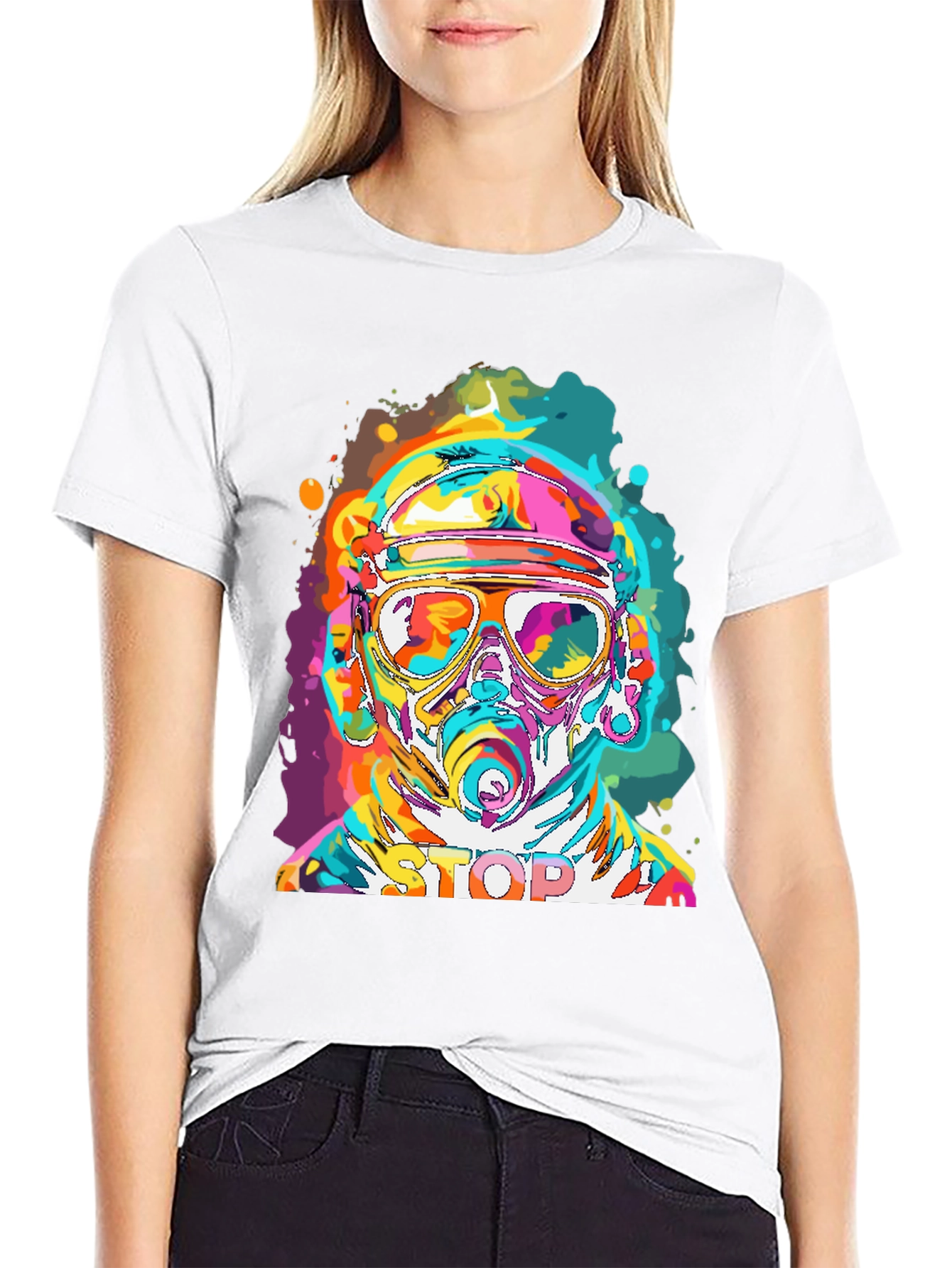 Black Vibrant Stop Graphic Tee - Men's Black Crew Neck view 9