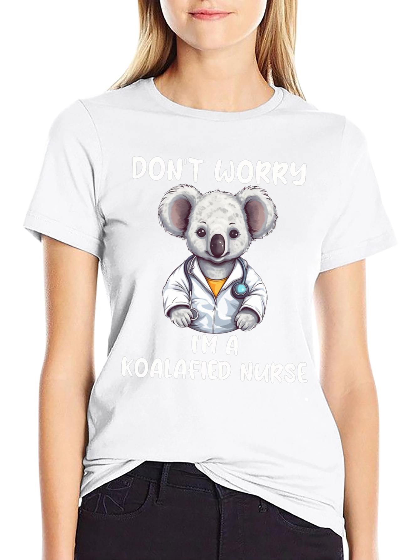 Black Koalafied Nurse Graphic Tee - Cute Koala Design view 9