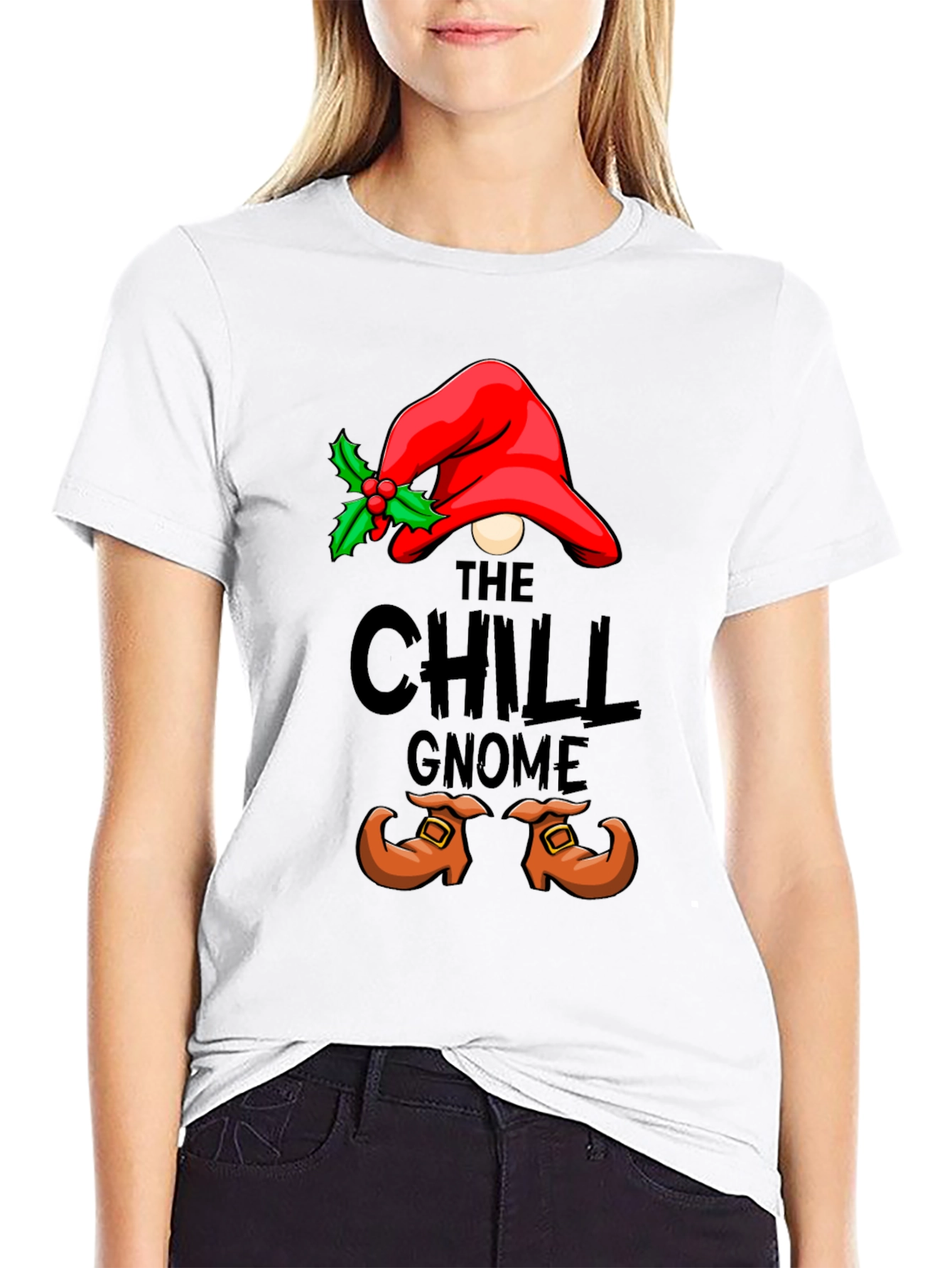 Black Chill Gnome Graphic Tee - Holiday Humor view 9
