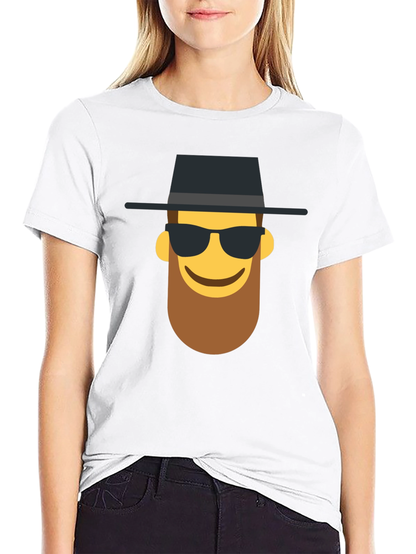 Black Cool Dude Emoji T-Shirt - Black view 9