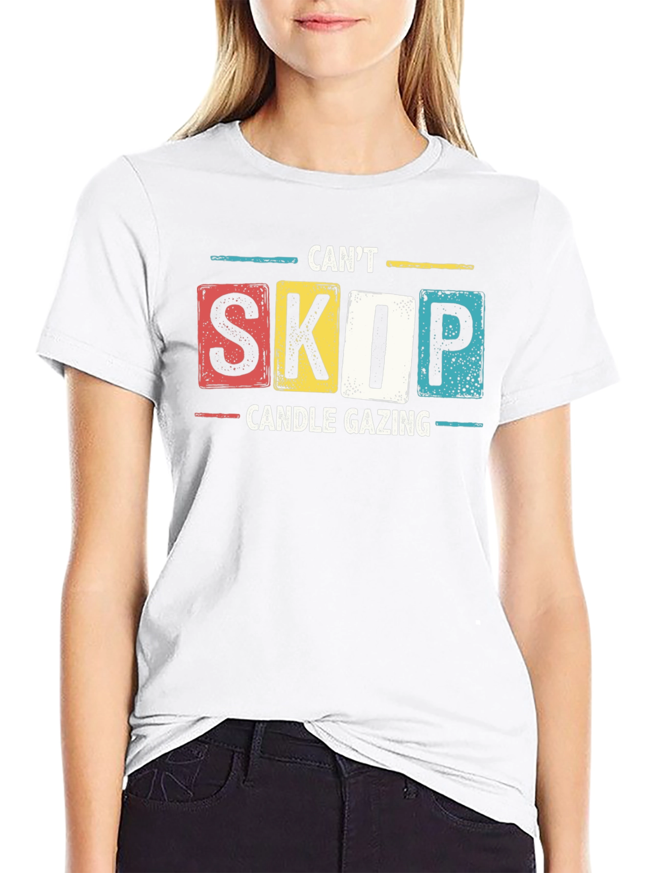Black Can't Skip Candle Gazing T-Shirt - Novelty Graphic Tee view 9