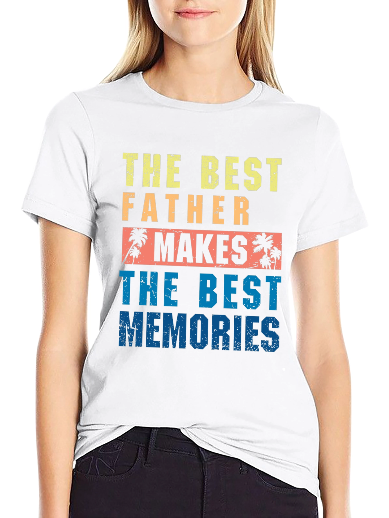 Black Best Father Makes Best Memories Graphic Tee view 9