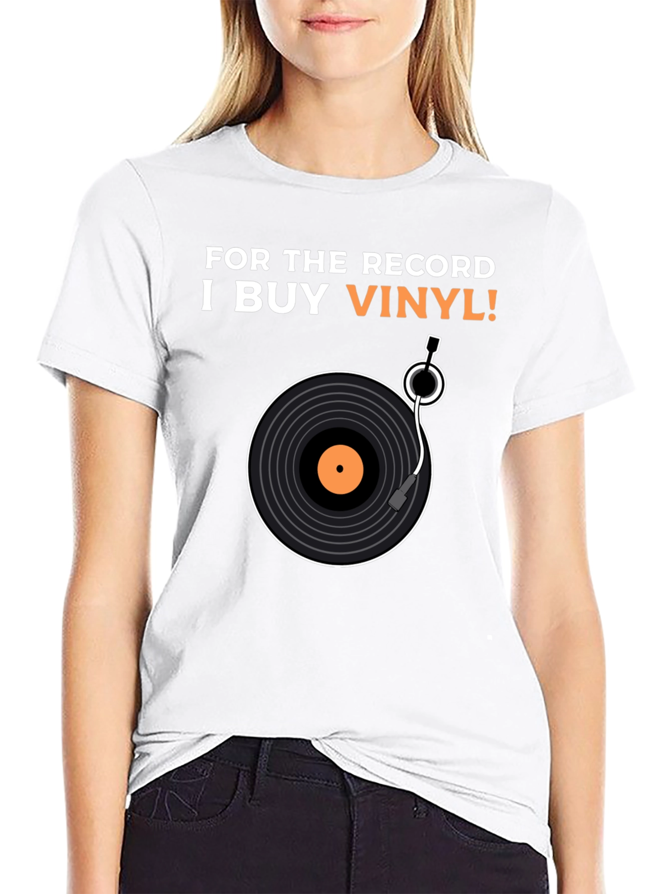 Black Vinyl Record T-Shirt - For The Record I Buy Vinyl! view 9