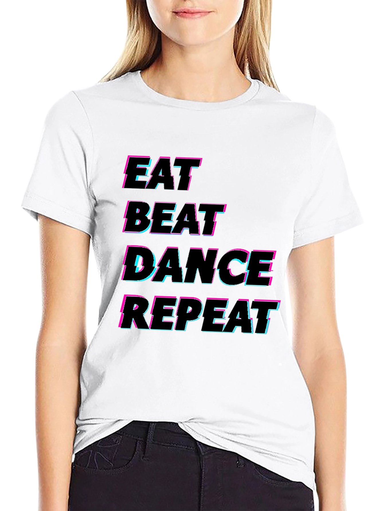 Black Eat Beat Dance Repeat T-Shirt view 9