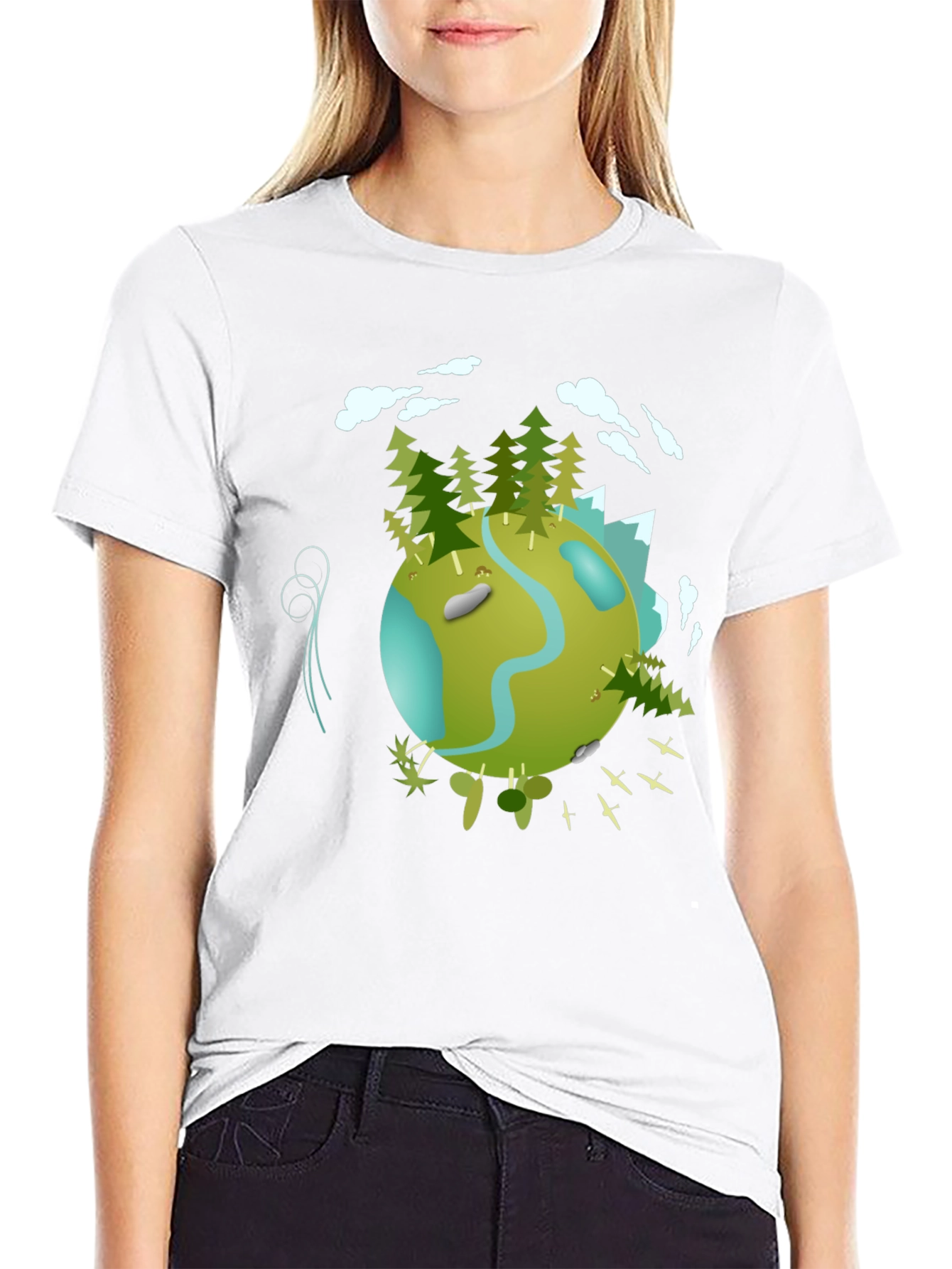 Black Eco Planet Graphic Tee - Black view 9