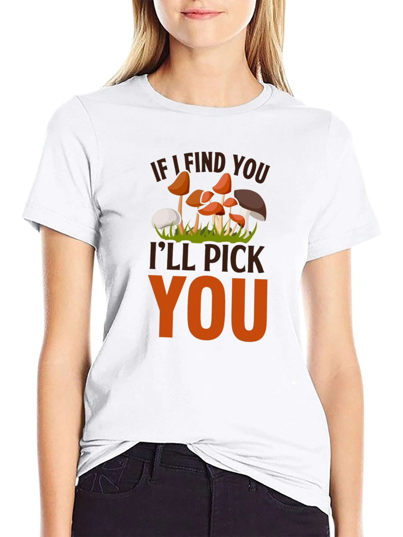 Black Mushroom Lover's T-Shirt - "If I Find You I'll Pick You" view 9