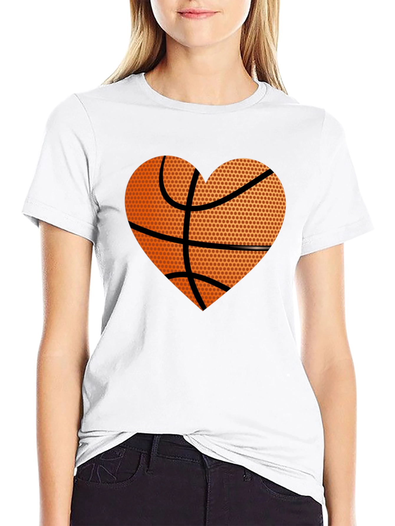 Black Basketball Heart Graphic Tee - Love the Game! view 9