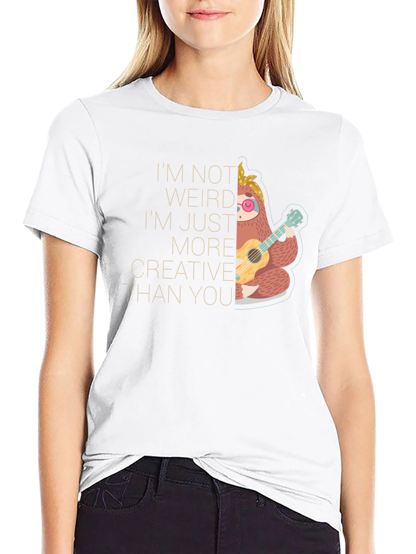 Black Creative Sloth T-Shirt - Unique Graphic Tee view 9