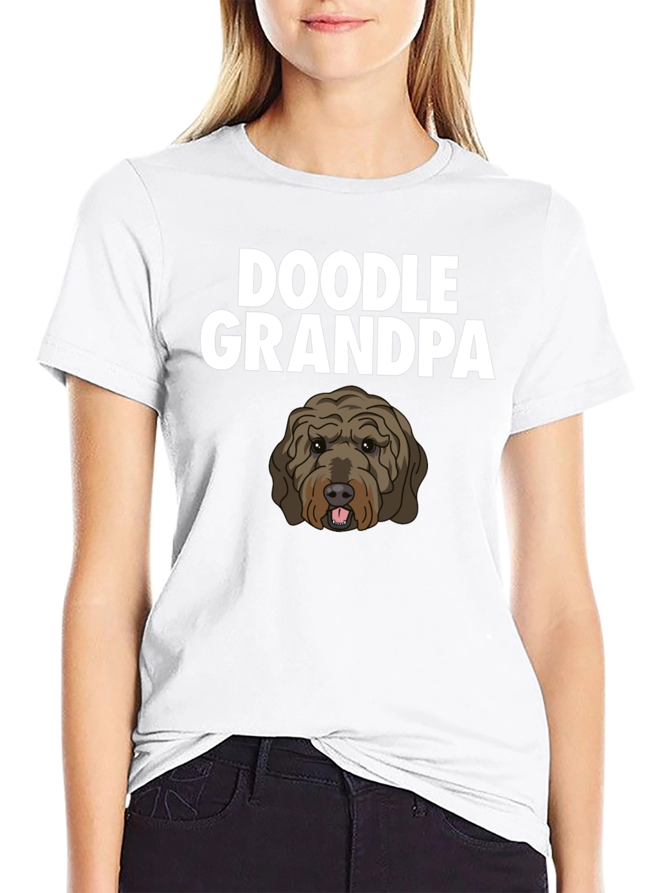 Black Doodle Grandpa T-Shirt - Dog Lover Gift view 9
