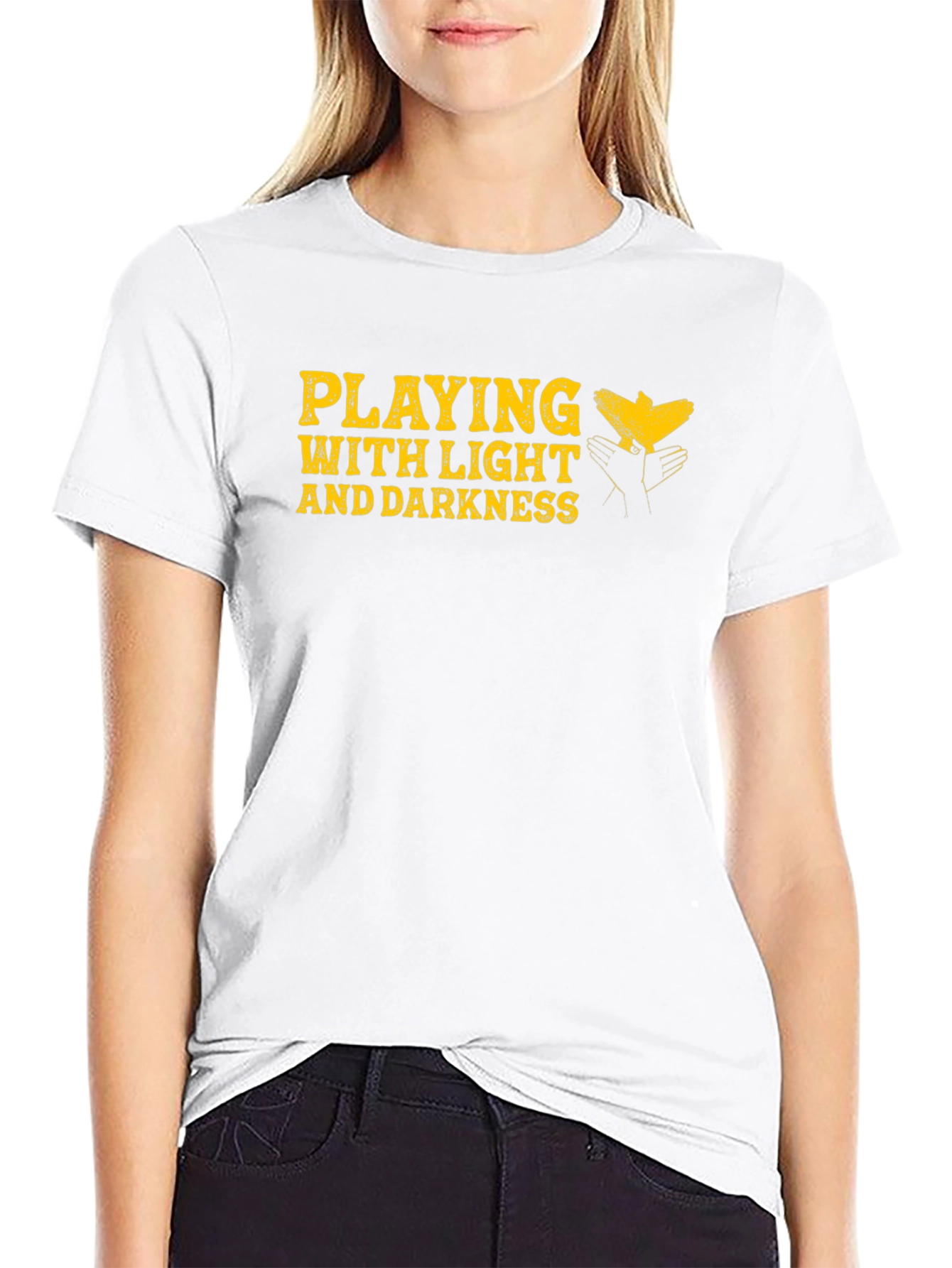 Black Playing with Light and Darkness Graphic T-Shirt view 9