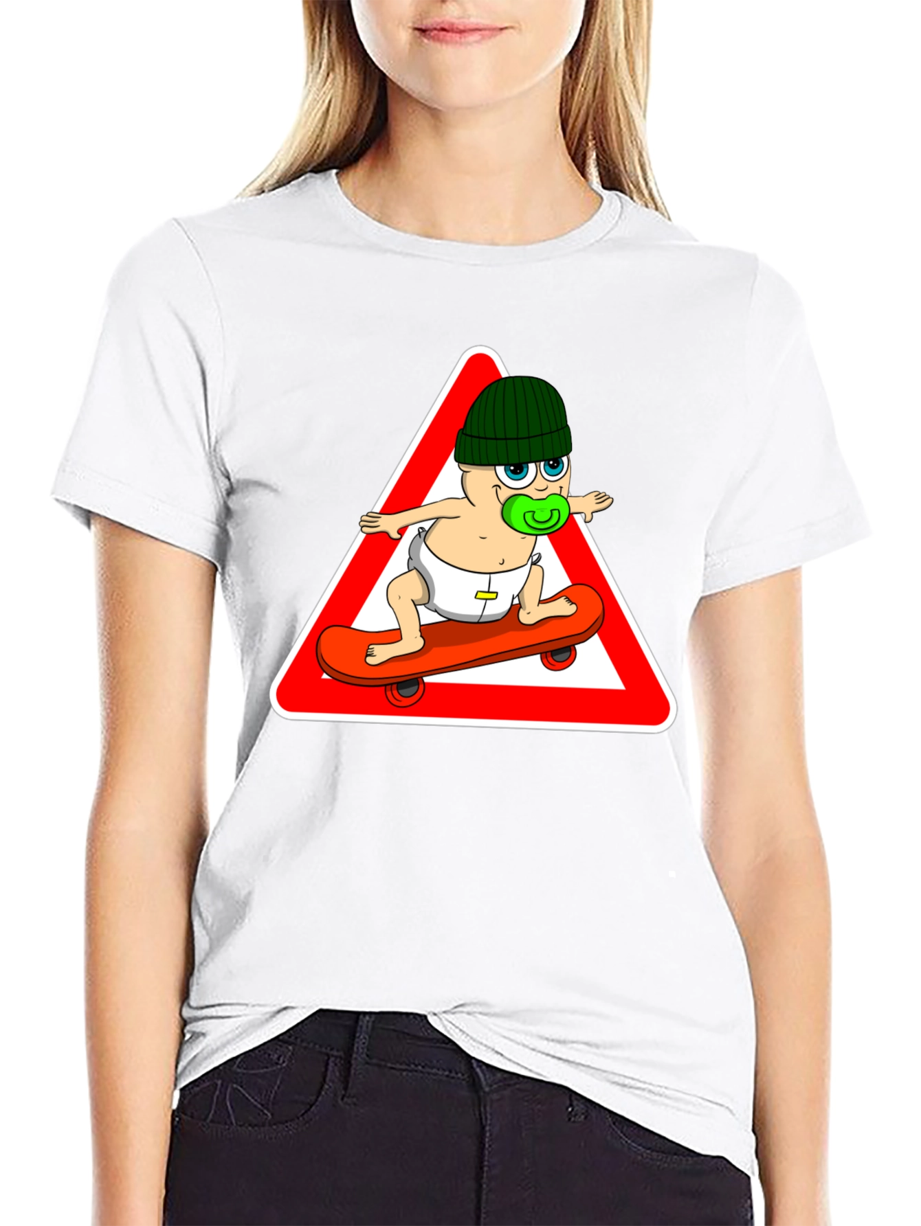 Black Baby Skateboarder Graphic Tee view 9