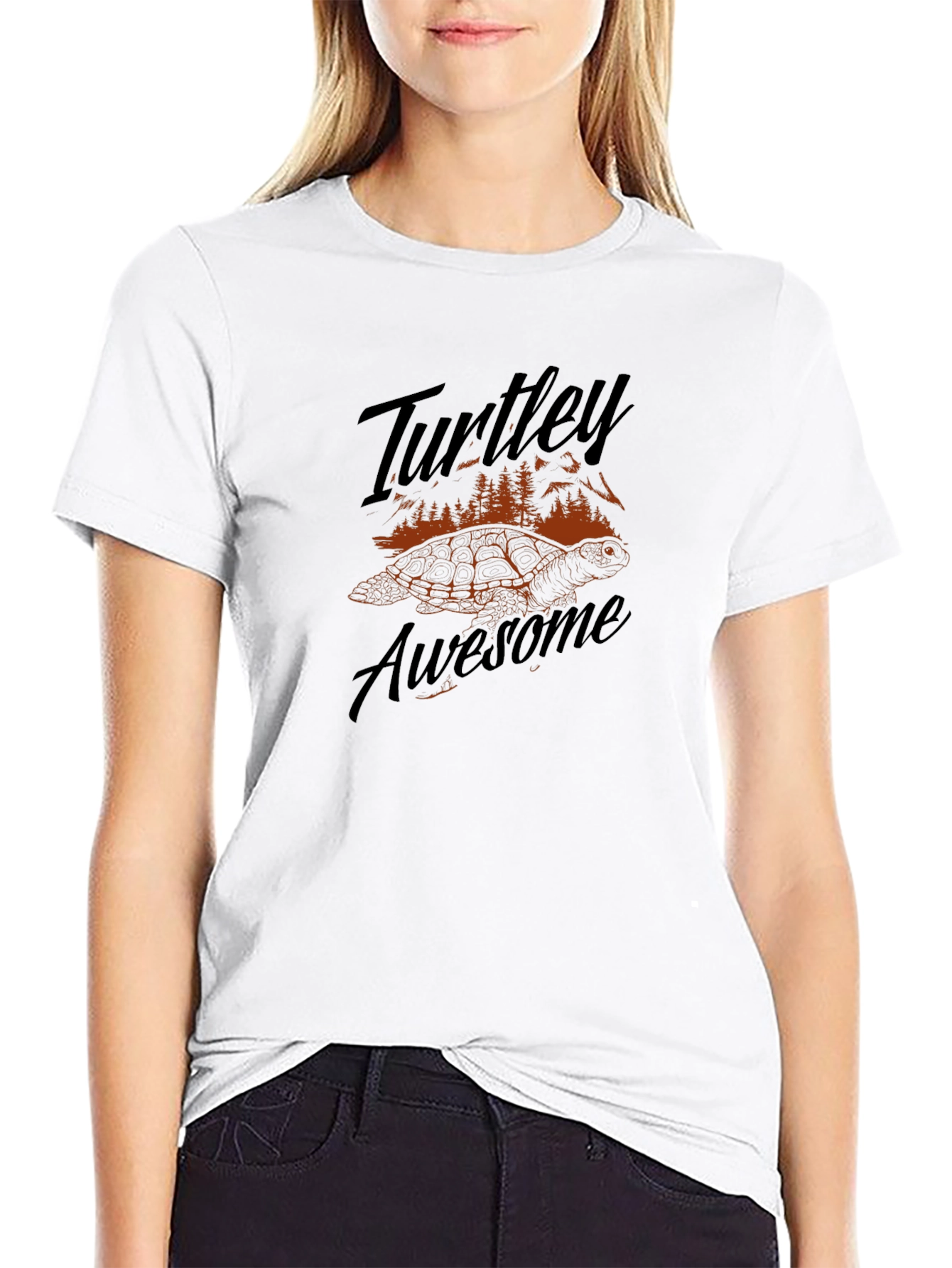 Black Turtle Graphic Black T-Shirt - 'Turtley Awesome' view 9