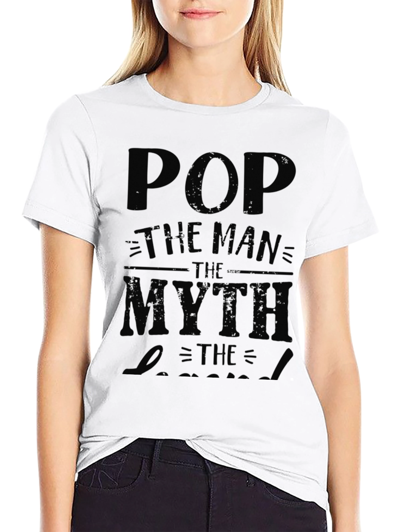 Black Pop The Man, The Myth, The Legend Black T-Shirt view 9