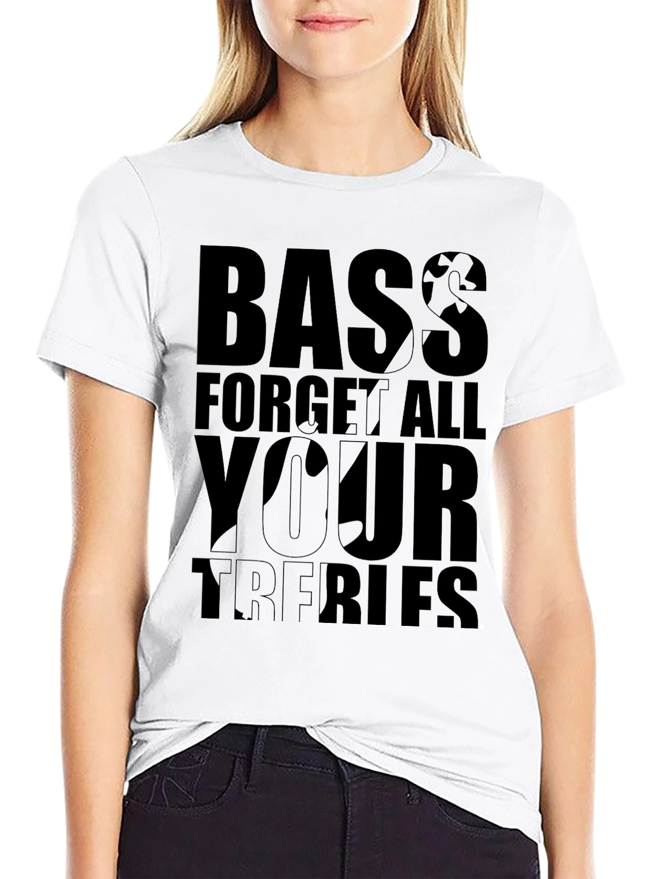 Black Bass Guitar Forget All Your Troubles Graphic T-Shirt view 9