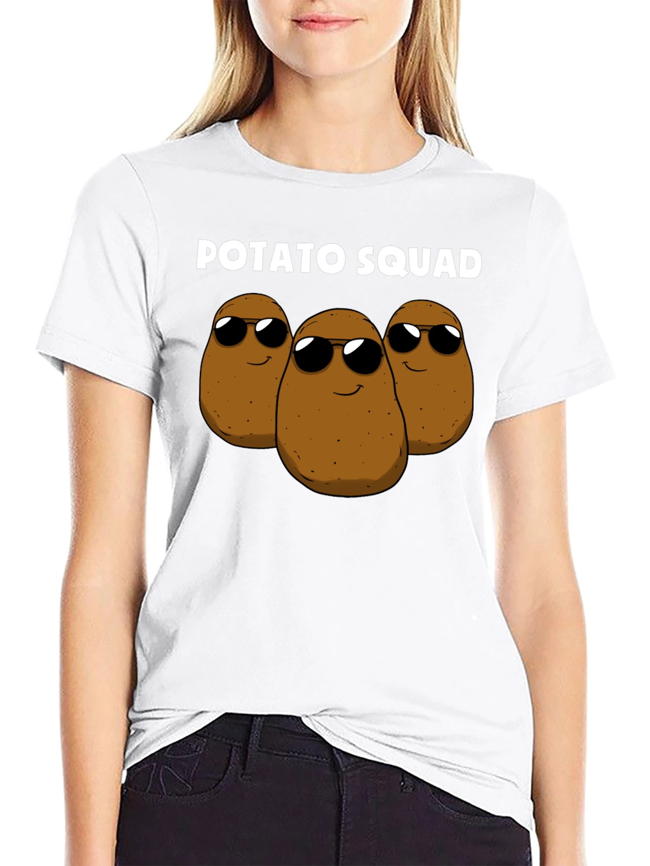 Black Potato Squad Graphic Tee - Funny Food Shirt view 9