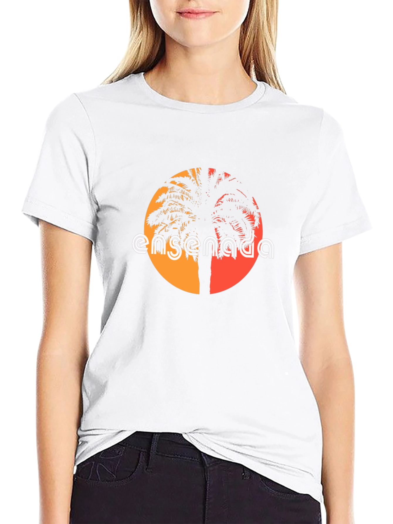 Black Ensenada Palm Tree Graphic Tee - Black view 9