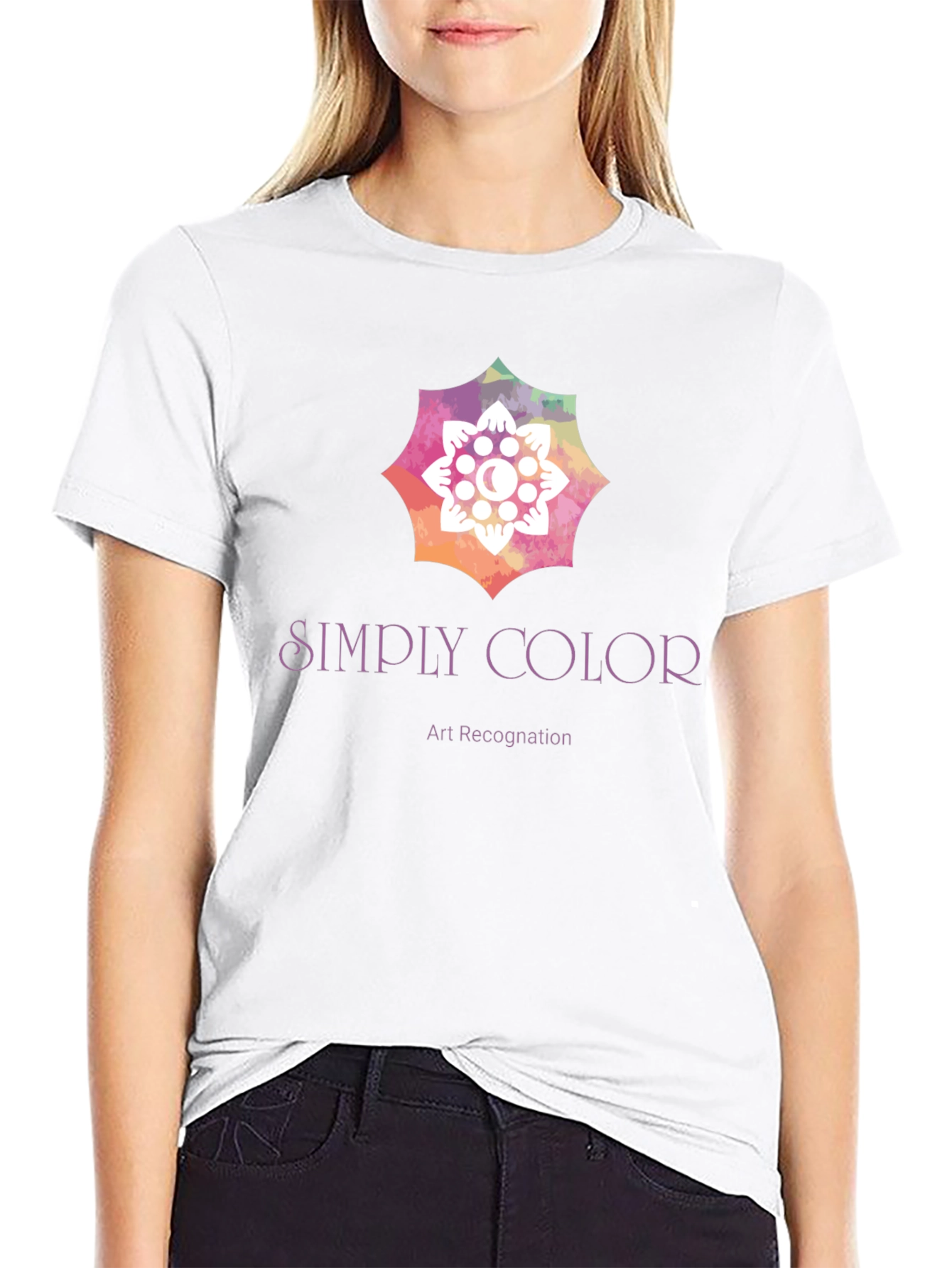 Black Simply Color Art Recognition Graphic Tee view 9