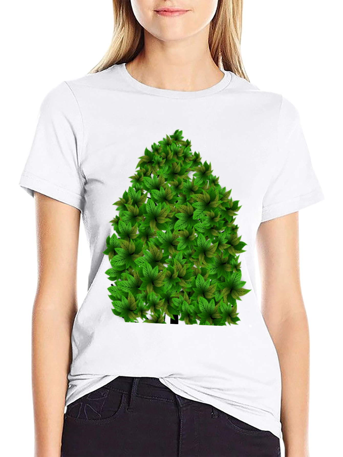 Black Leaf Tree Graphic Tee - Unique Nature Design view 9