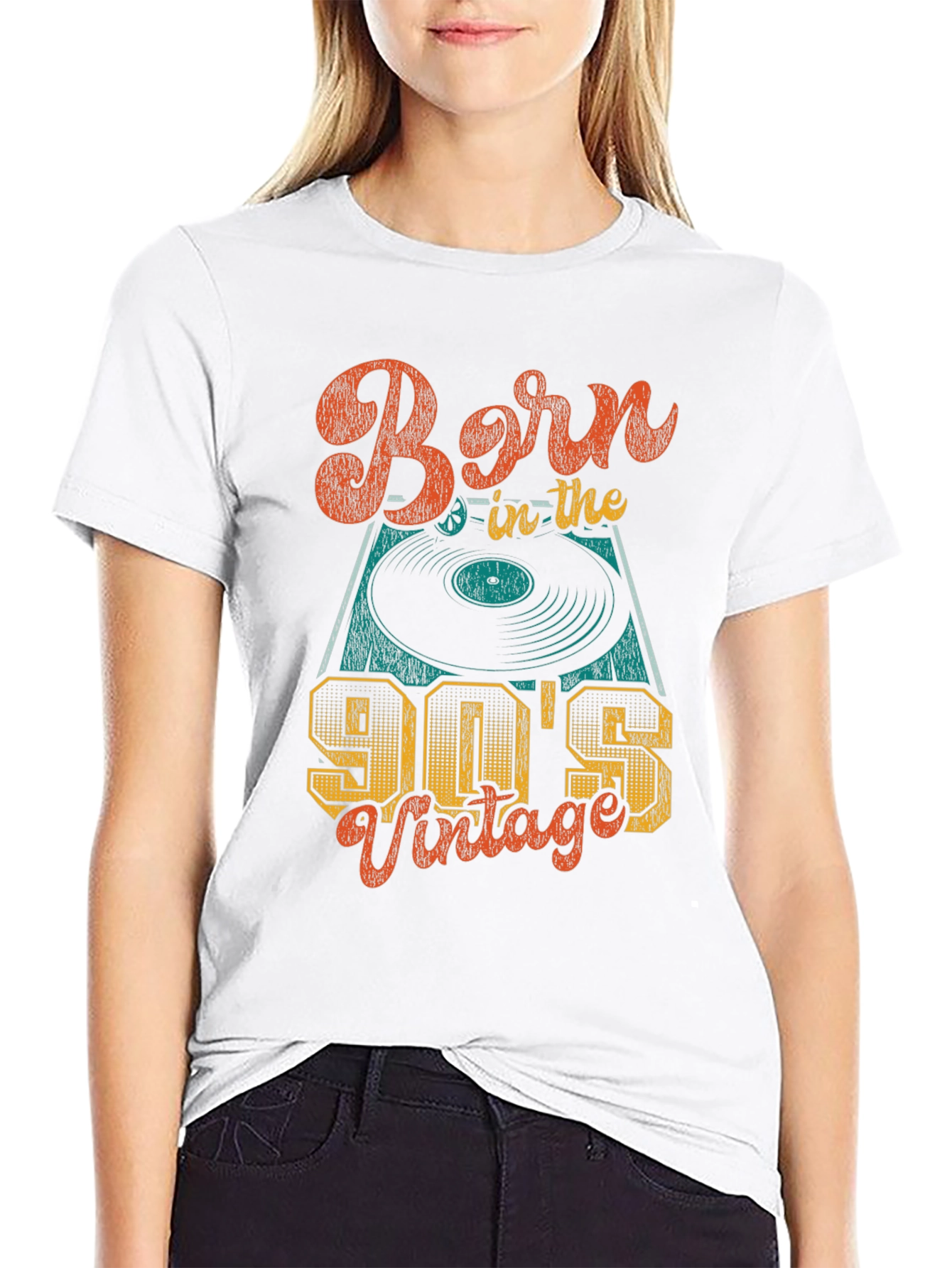 Black Born in the 90's Vintage T-Shirt view 9