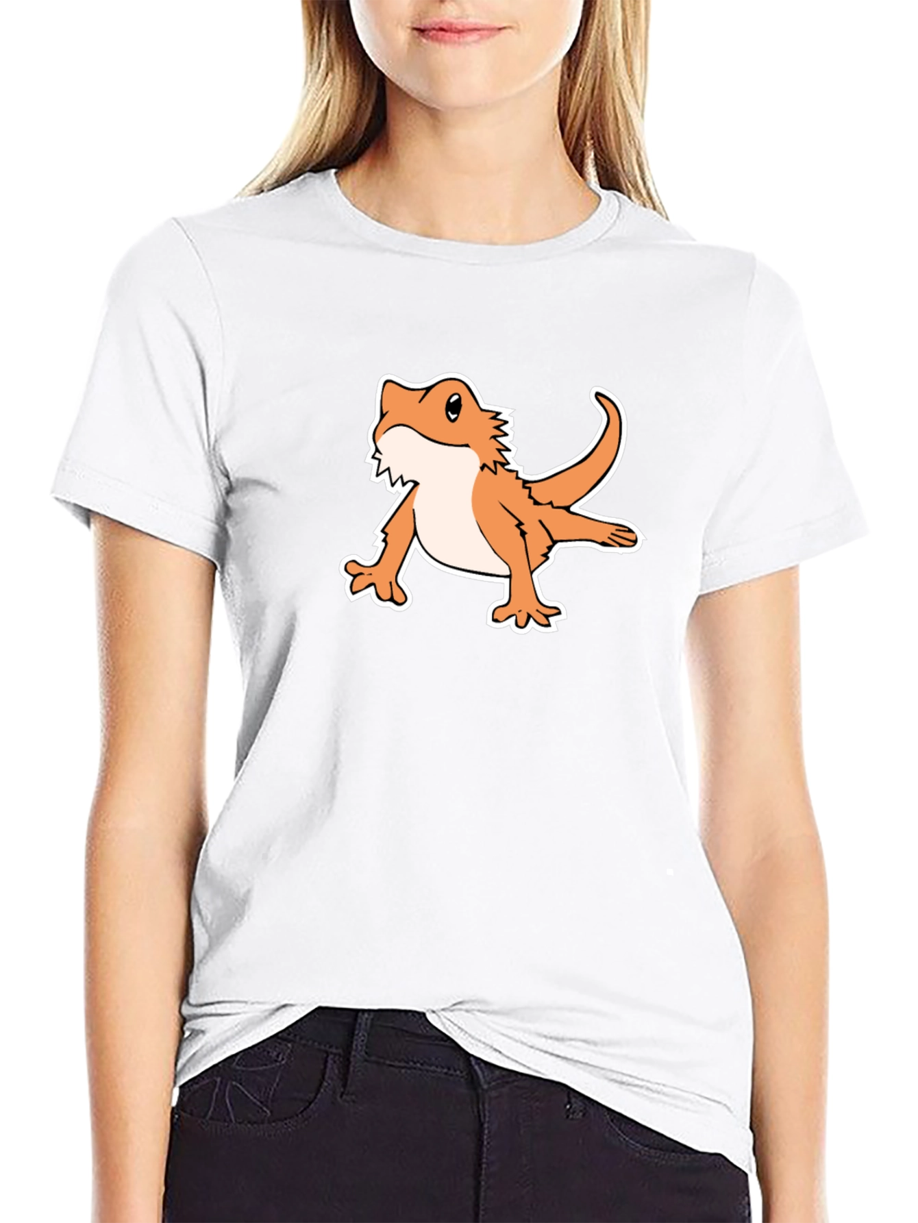 Black Bearded Dragon Tee - Cute Lizard Pet Graphic T-Shirt view 9