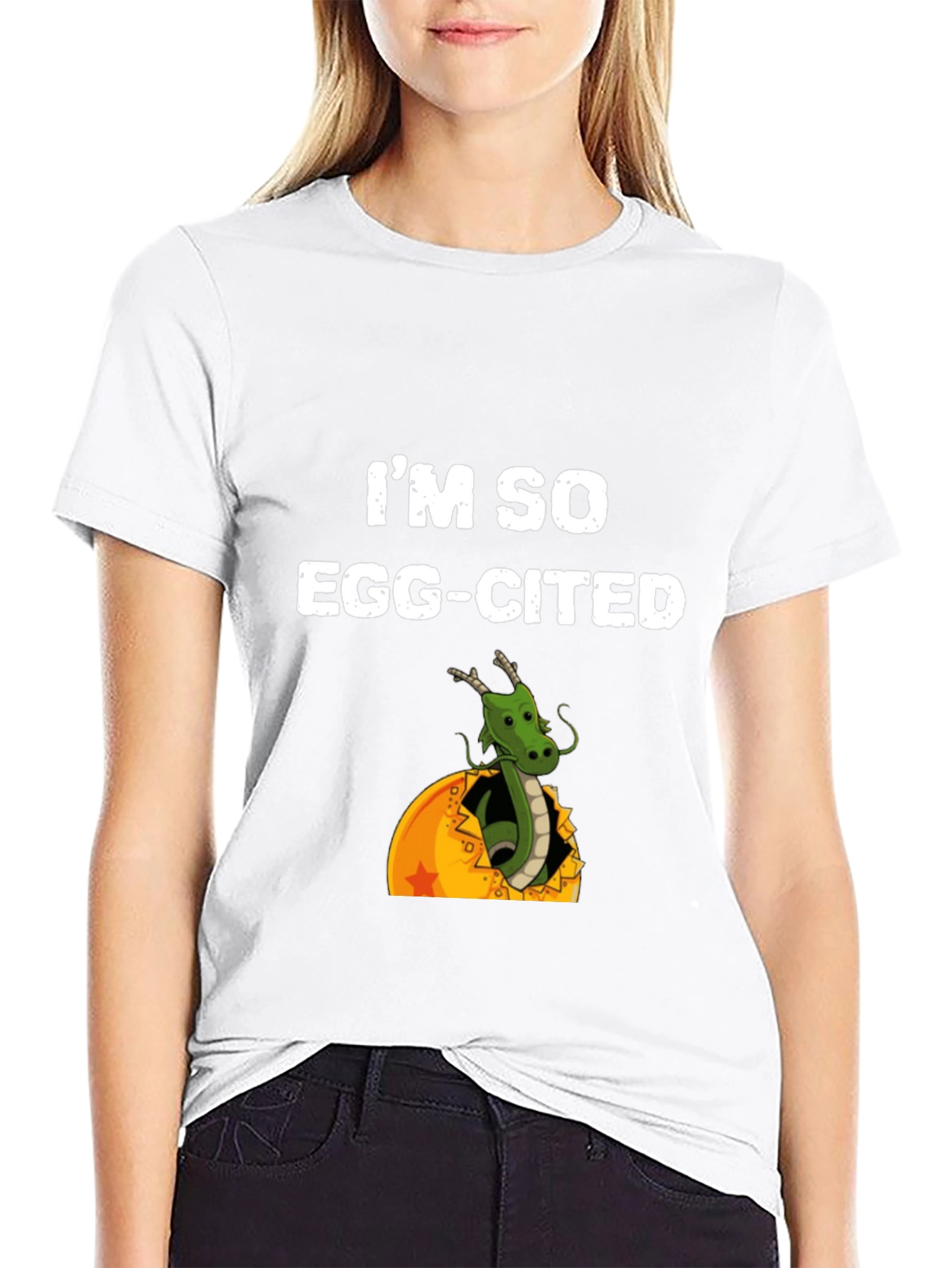 Black I'm So Egg-Cited T-Shirt view 9