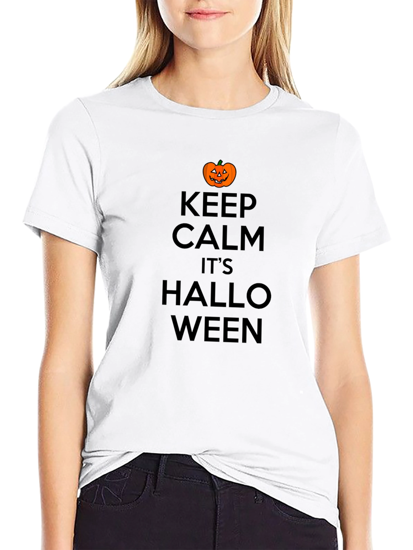 Black Keep Calm Halloween T-Shirt - Spooky Season Style view 9