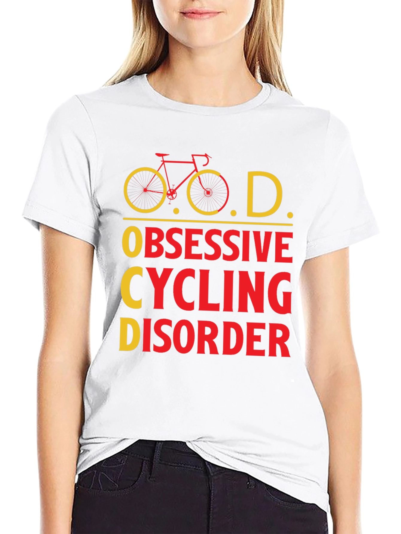 Black Obsessive Cycling Disorder Graphic Tee view 9