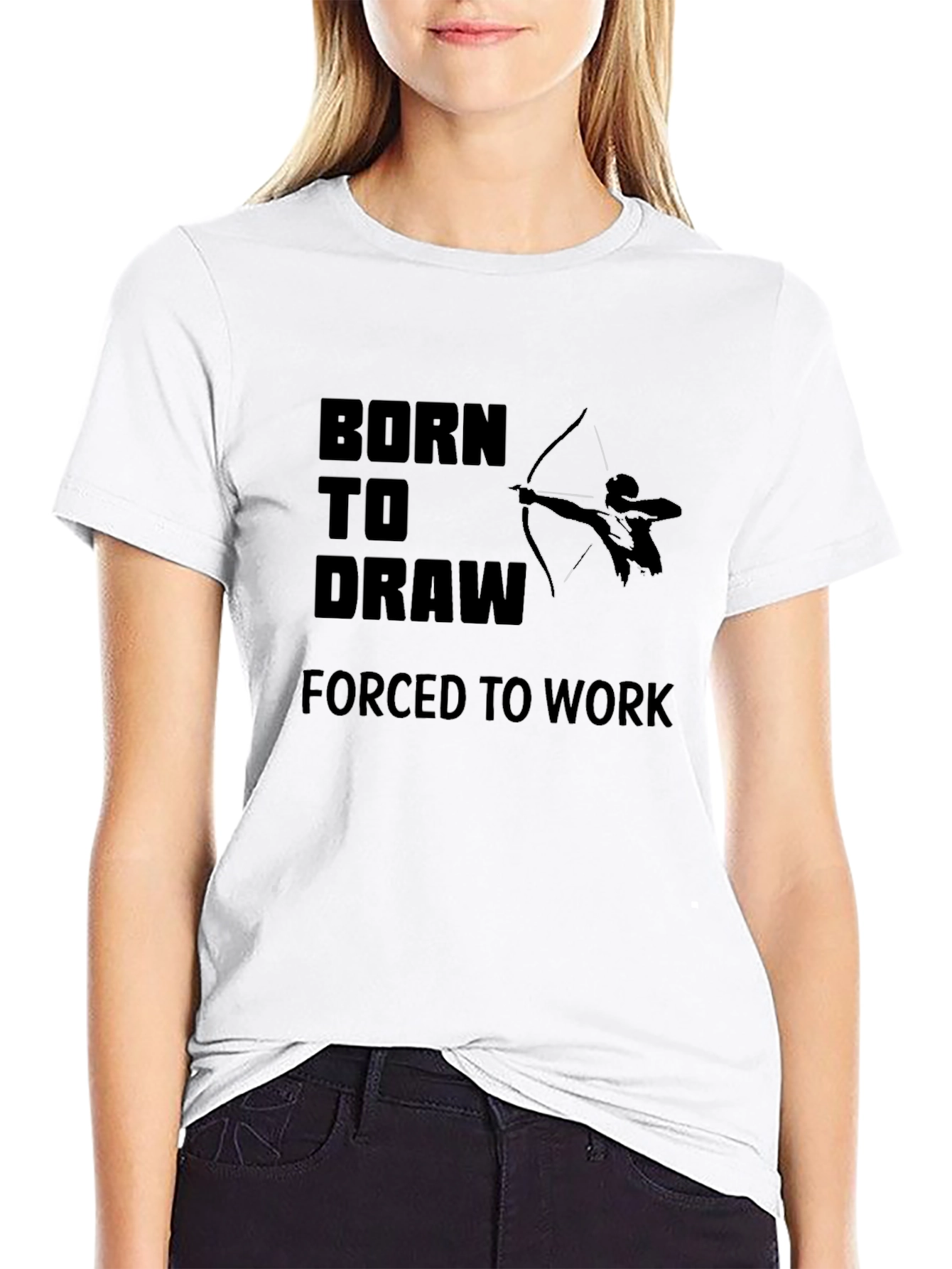 Black Born to Draw T-Shirt - Archer Graphic Tee view 9