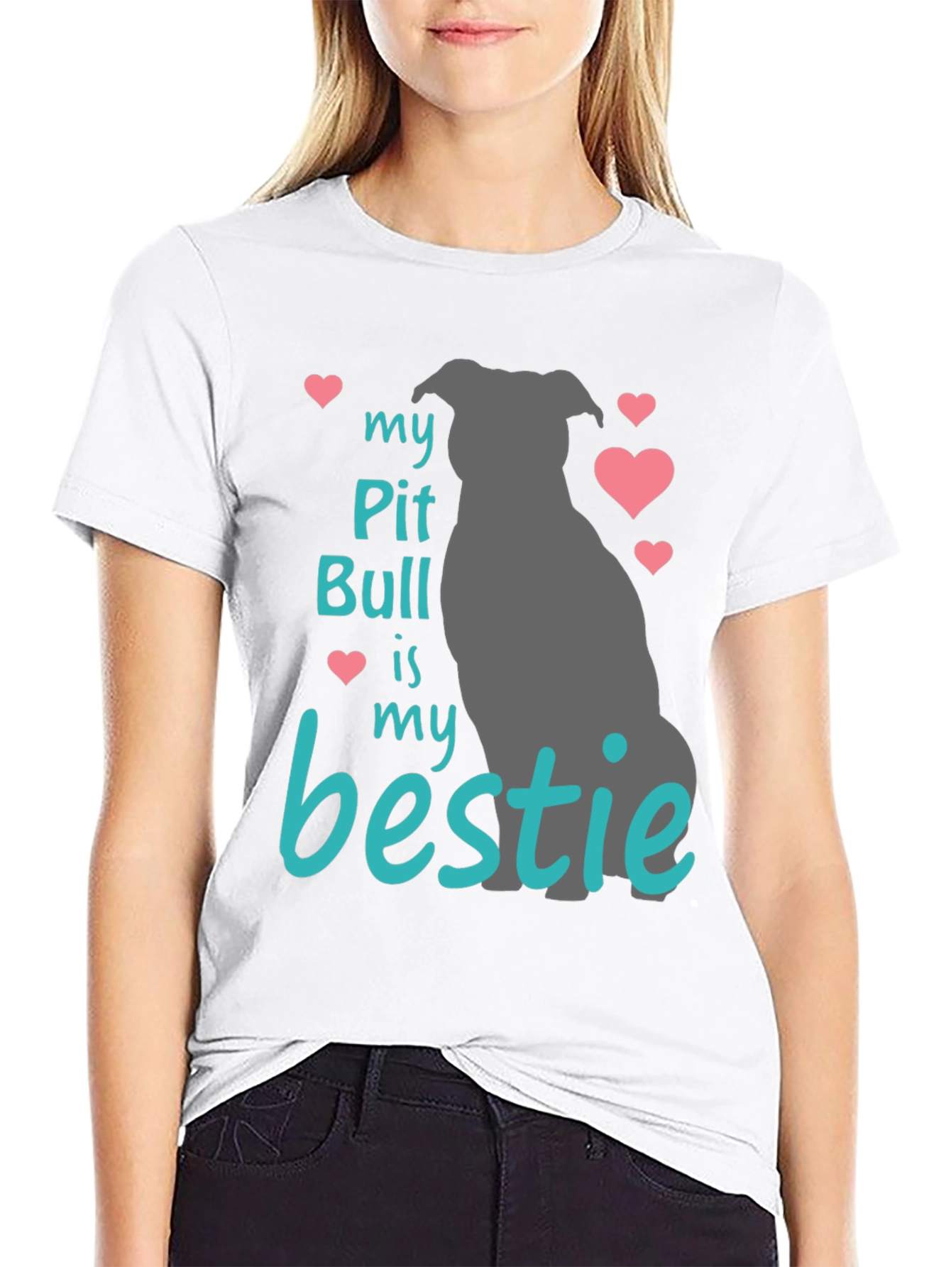 Black My Pit Bull Is My Bestie T-Shirt view 9