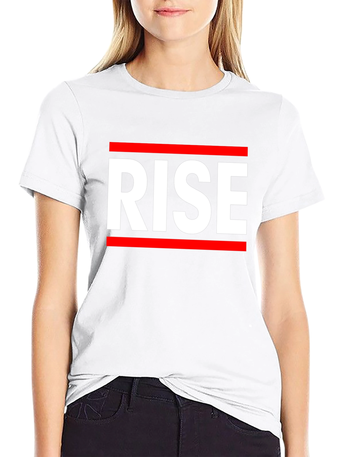 Black RISE Graphic Tee - Bold Statement T-Shirt view 9