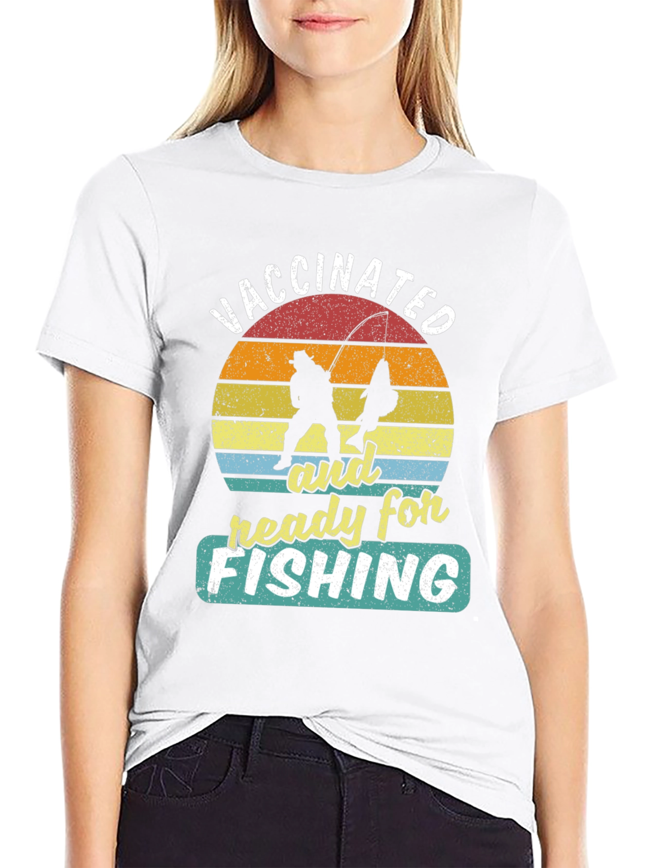 Black Vaccinated and Ready for Fishing T-Shirt view 9