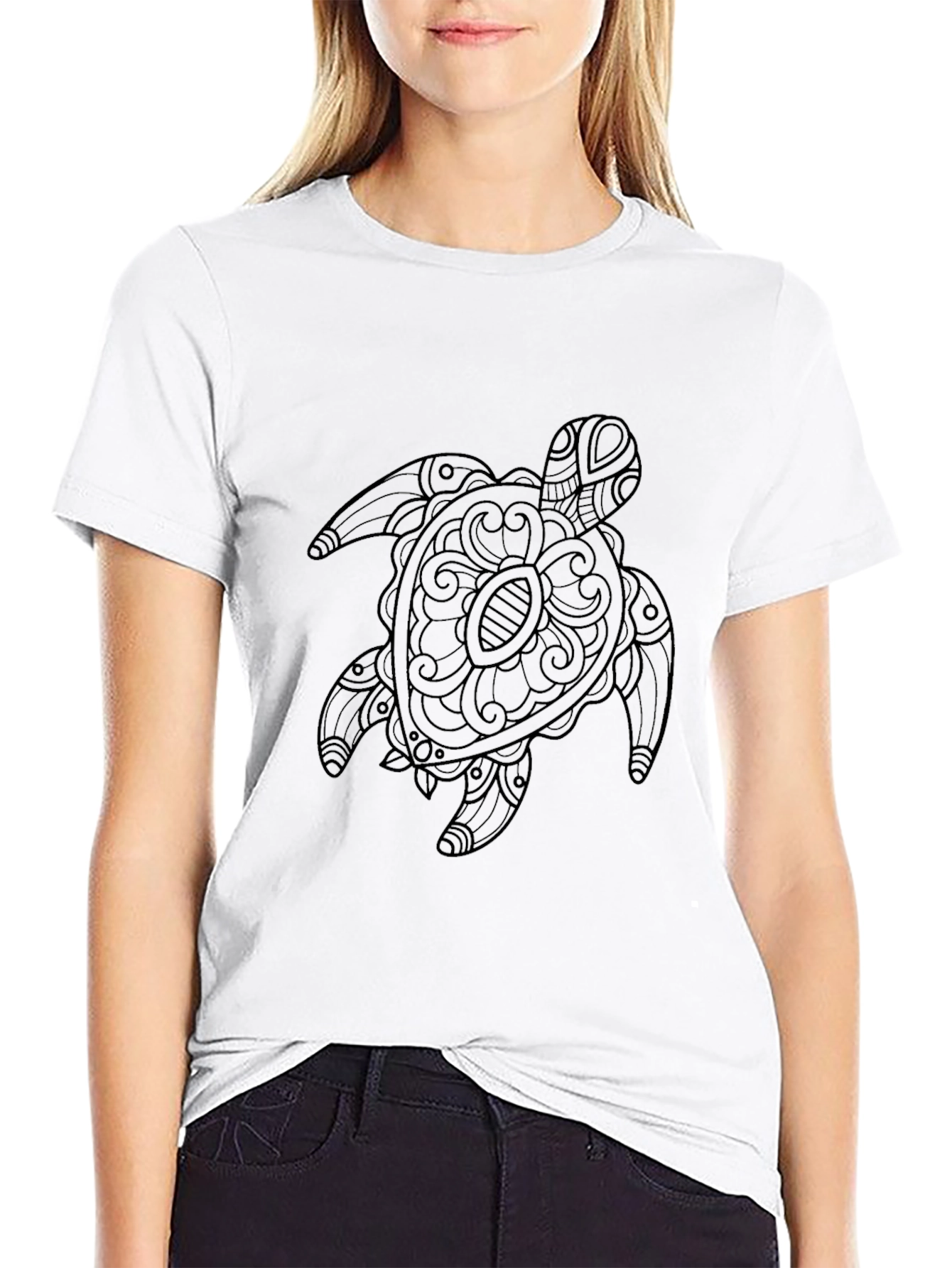 Black Turtle Graphic Black T-Shirt view 9