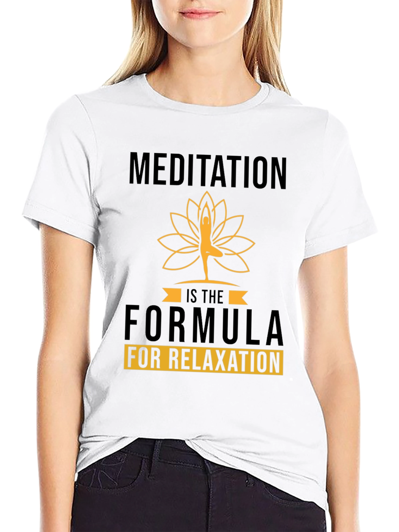 Black Meditation Formula Black Graphic Tee view 9