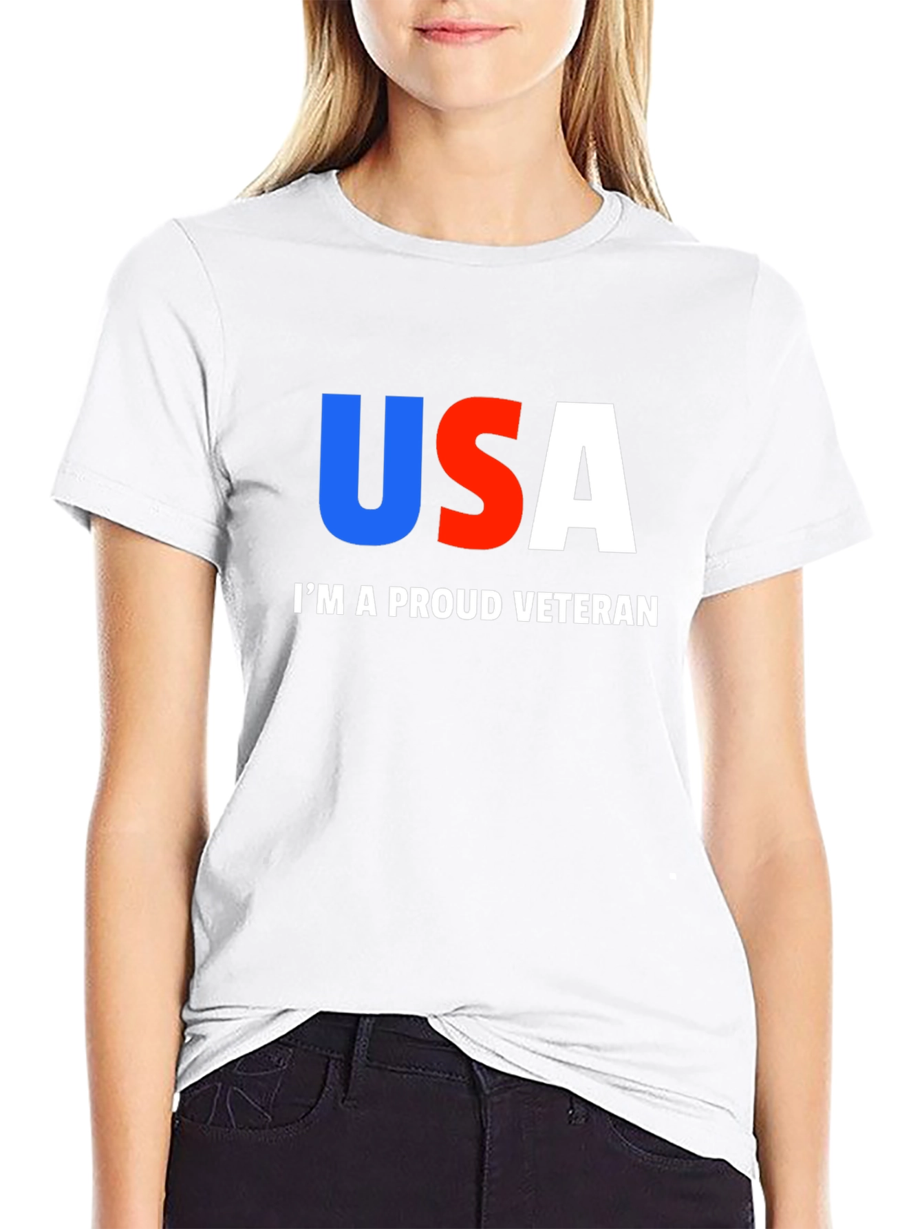 Black Proud Veteran USA Graphic T-Shirt view 9