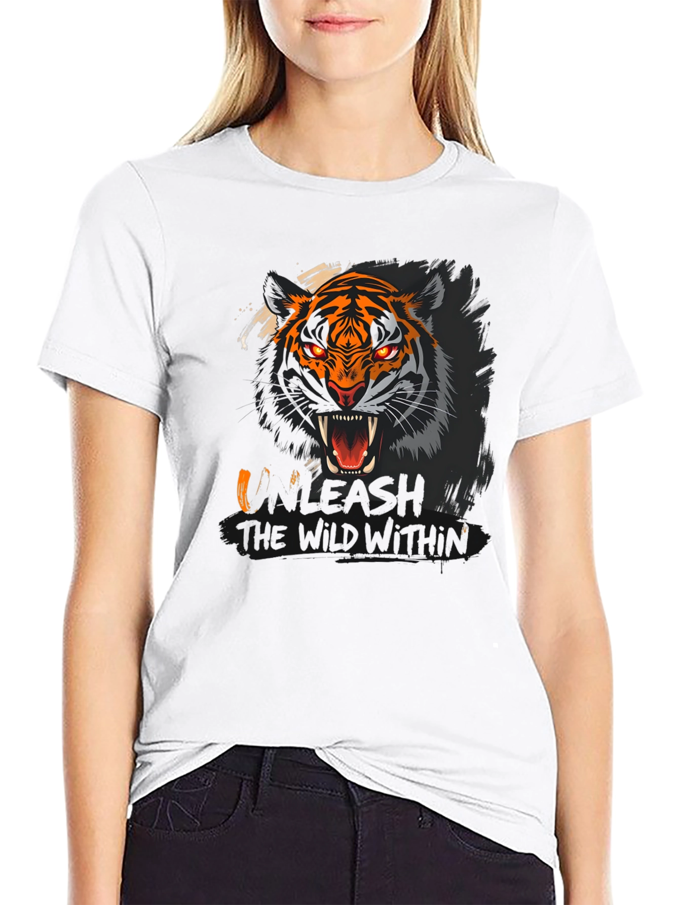 Black Unleash the Wild Within Graphic T-Shirt view 9